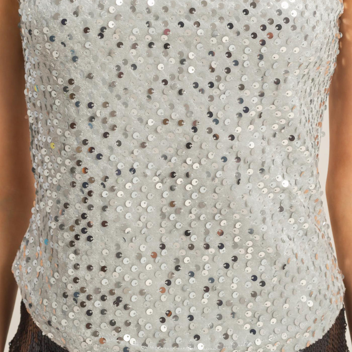 Wholesale Sequin Velvet Tube Top Clothing Tops HF26A018 SILVER HYFVE