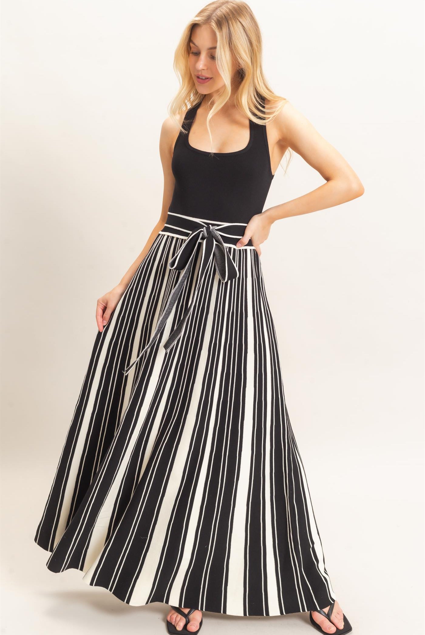Wholesale Sleeveless Scoop Neck Dress Dresses HF26C571 BLACK HYFVE