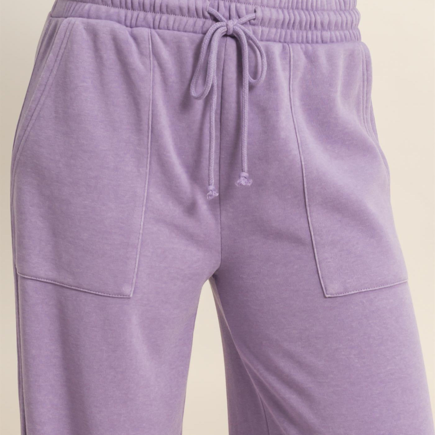 Wholesale Burnout French Terry Wide-Leg Pants Pants DZ26A259 DUSTY PURPLE DOUBLE ZERO