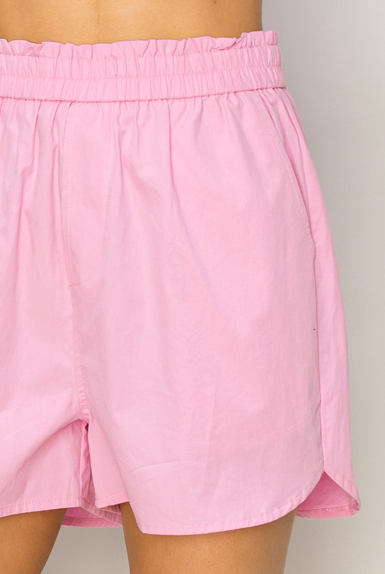 Wholesale Poplin High Waist Shorts Shorts DZ24A298 PINK DOUBLE ZERO