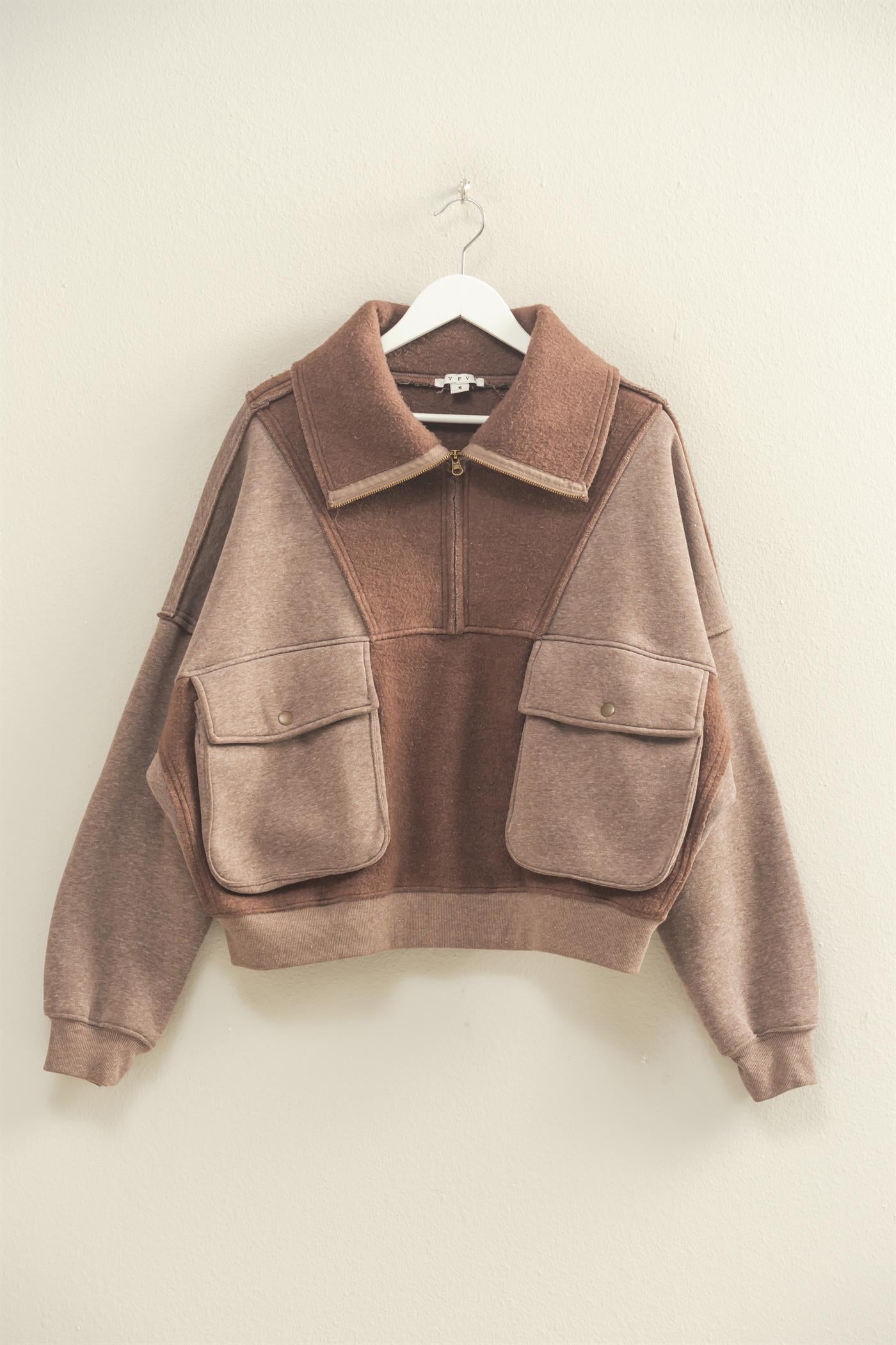 【HI FI FNK】Underground Washed Top Mineral Washed Half Zip Sweatshirt – HYFVE
