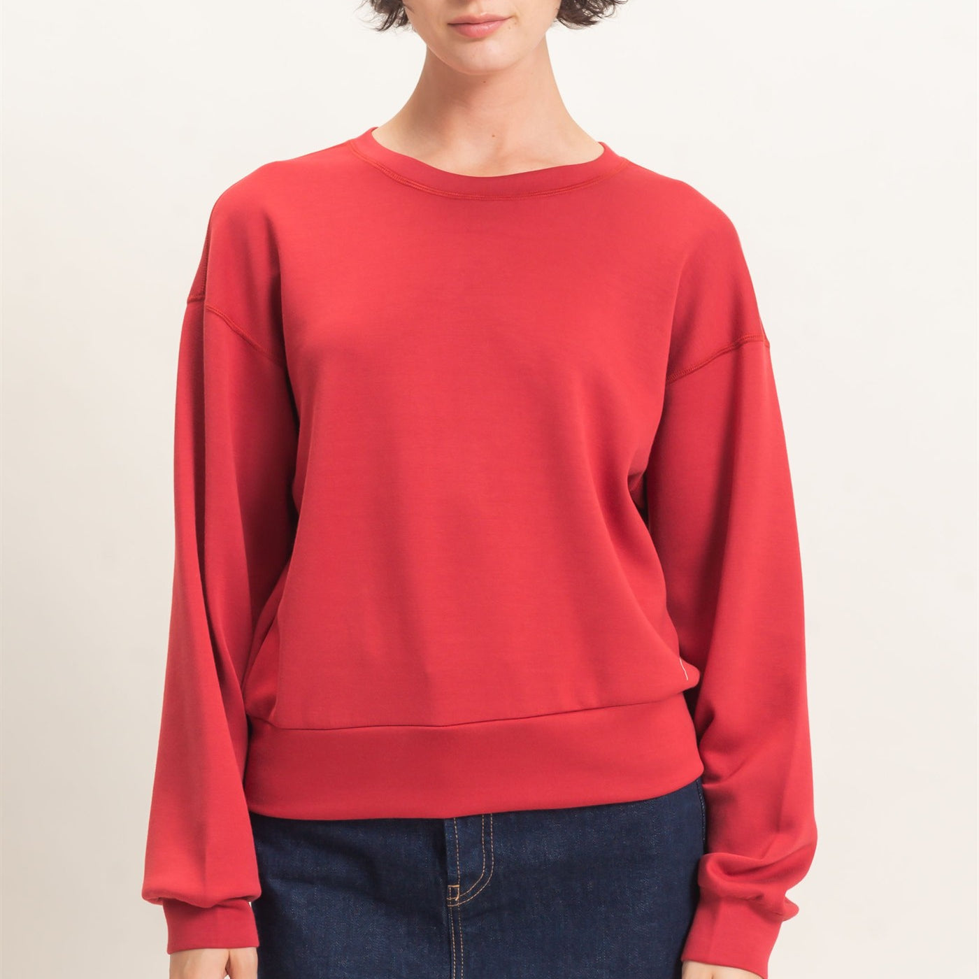 Wholesale Crew Neck Sweatshirt Sweatshirts DZ26C966 DARK RED DOUBLE ZERO