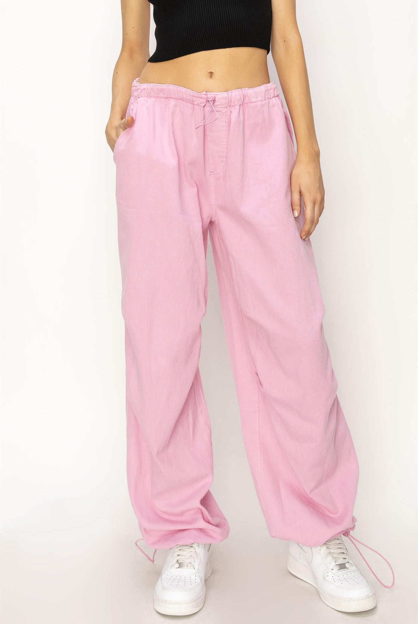Wholesale Mid Rise Parachute Pants Pants DZ24A518 PINK DOUBLE ZERO