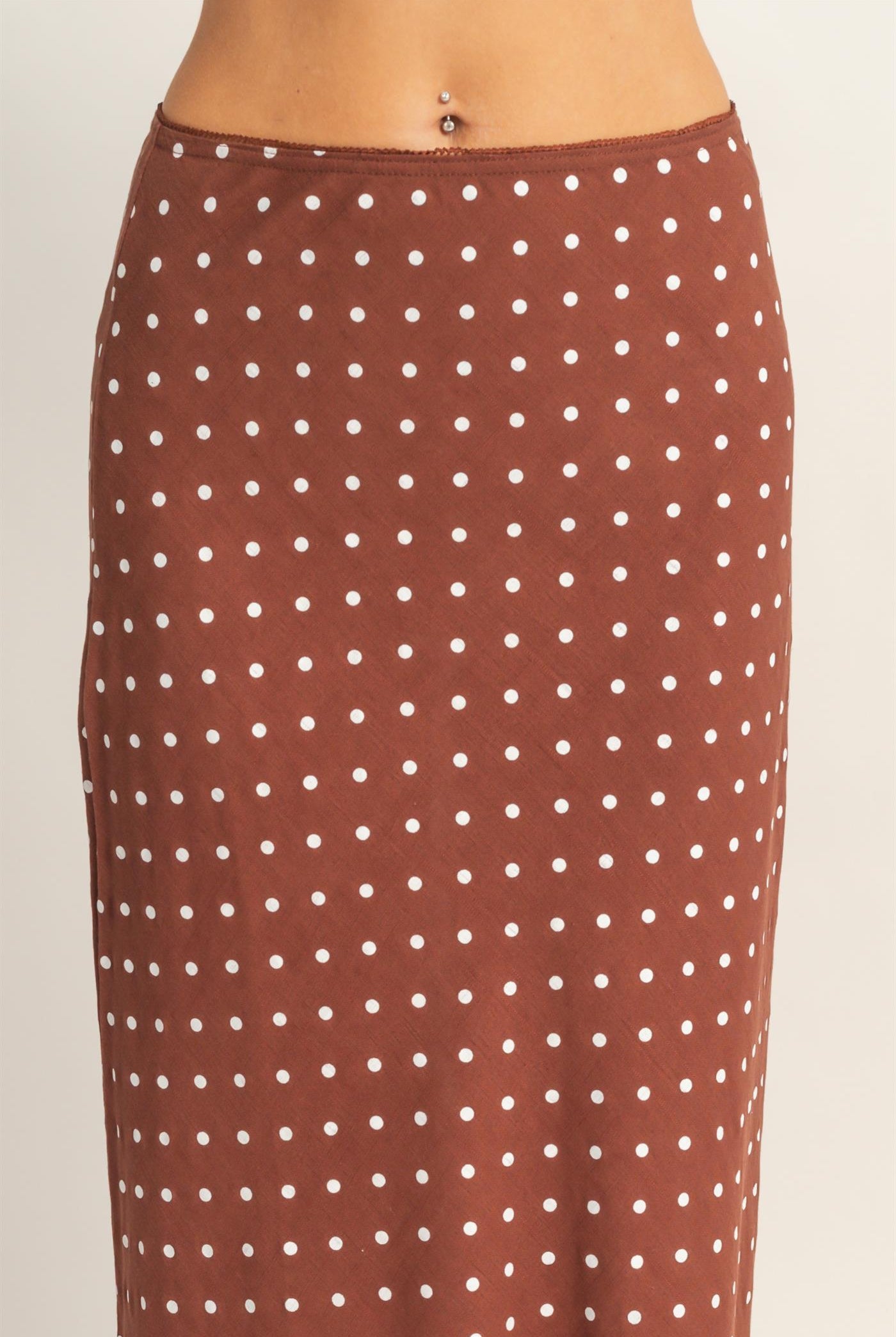 Wholesale Polka Dot A-Line Skirt Skirts HF26E416-D CHESTNUT HYFVE