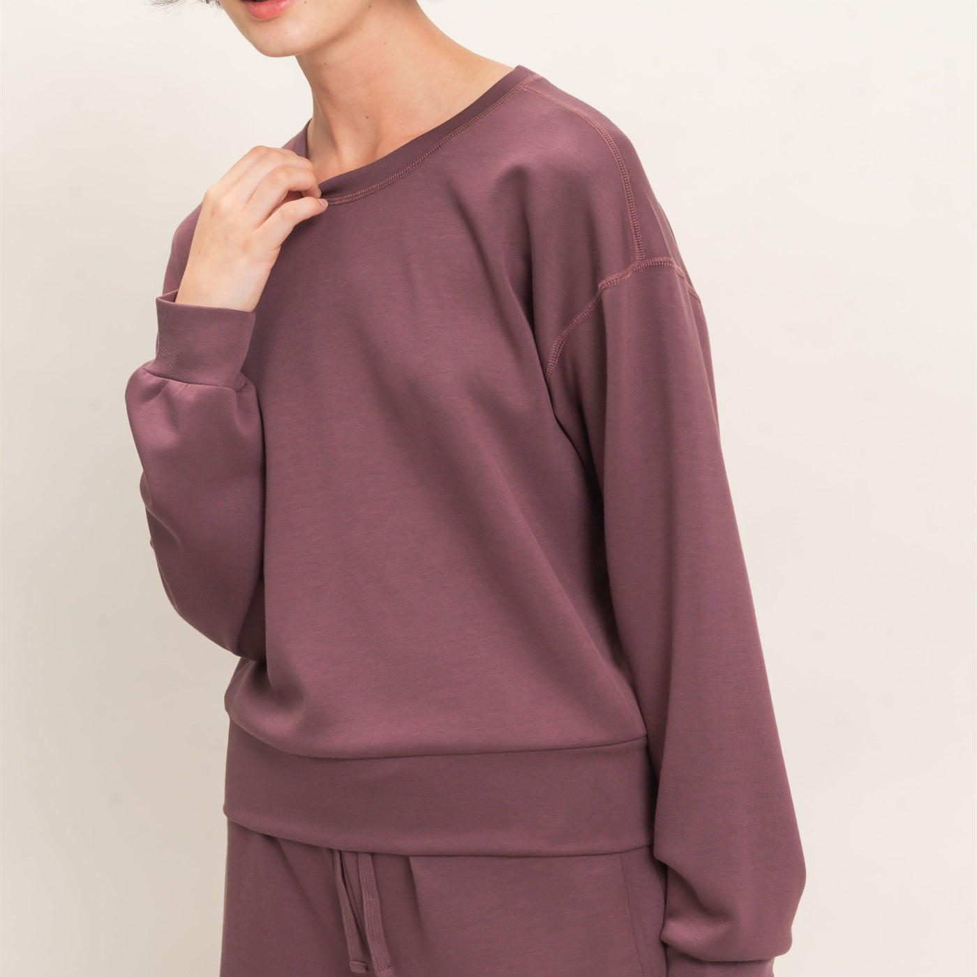 Wholesale Crew Neck Sweatshirt Sweatshirts DZ26C966 COCOA DOUBLE ZERO