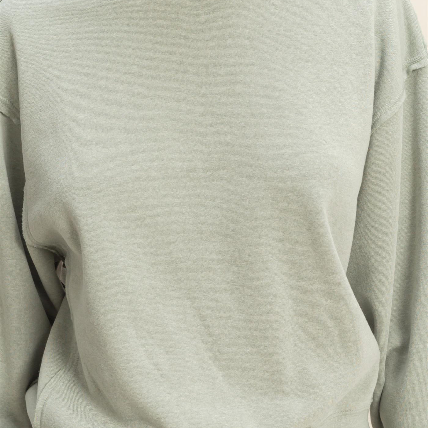 Wholesale Raw Edge Detail Burnout Sweatshirt Sweatshirts DZ26A048 SAGE GREEN DOUBLE ZERO