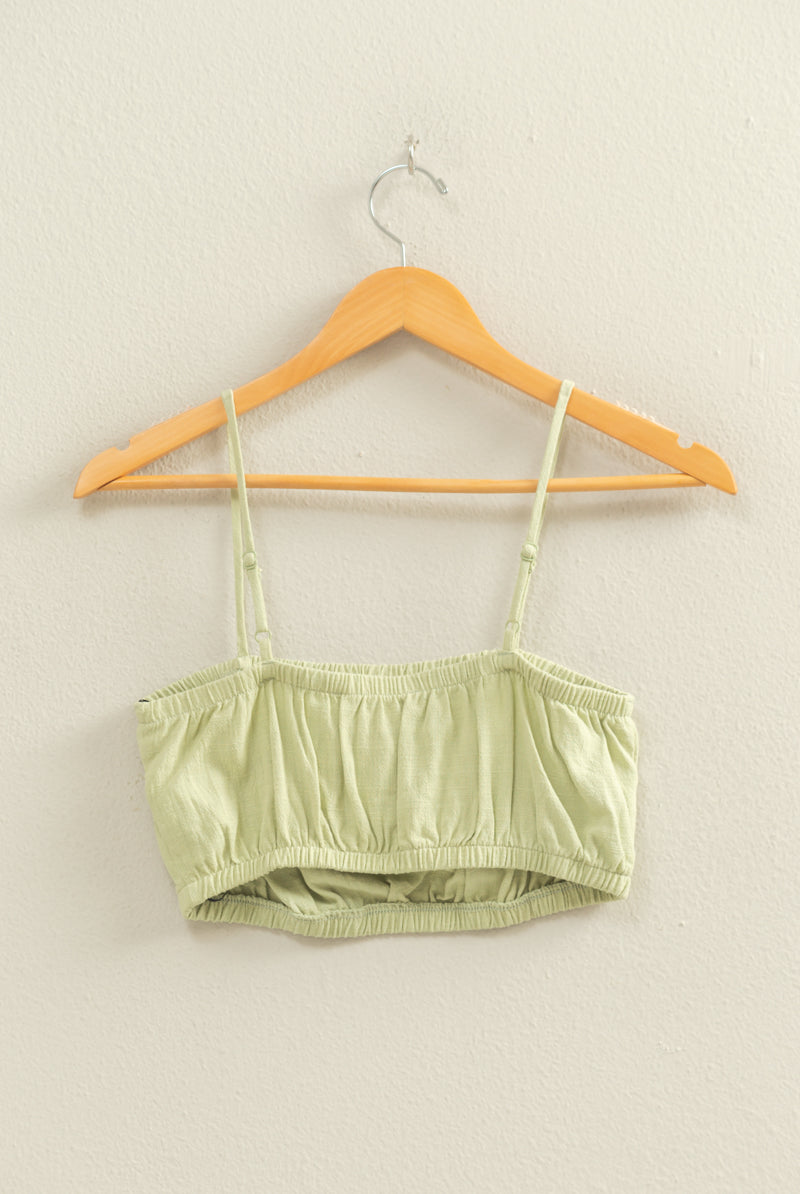 Wholesale Cami Bandeau Crop Top Clothing Tops DZ22C556 PASTEL GREEN DOUBLE ZERO