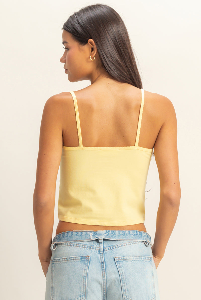 Wholesale Basic Cami Crop Top Clothing Tops DZ22C574 BUTTER HYFVE
