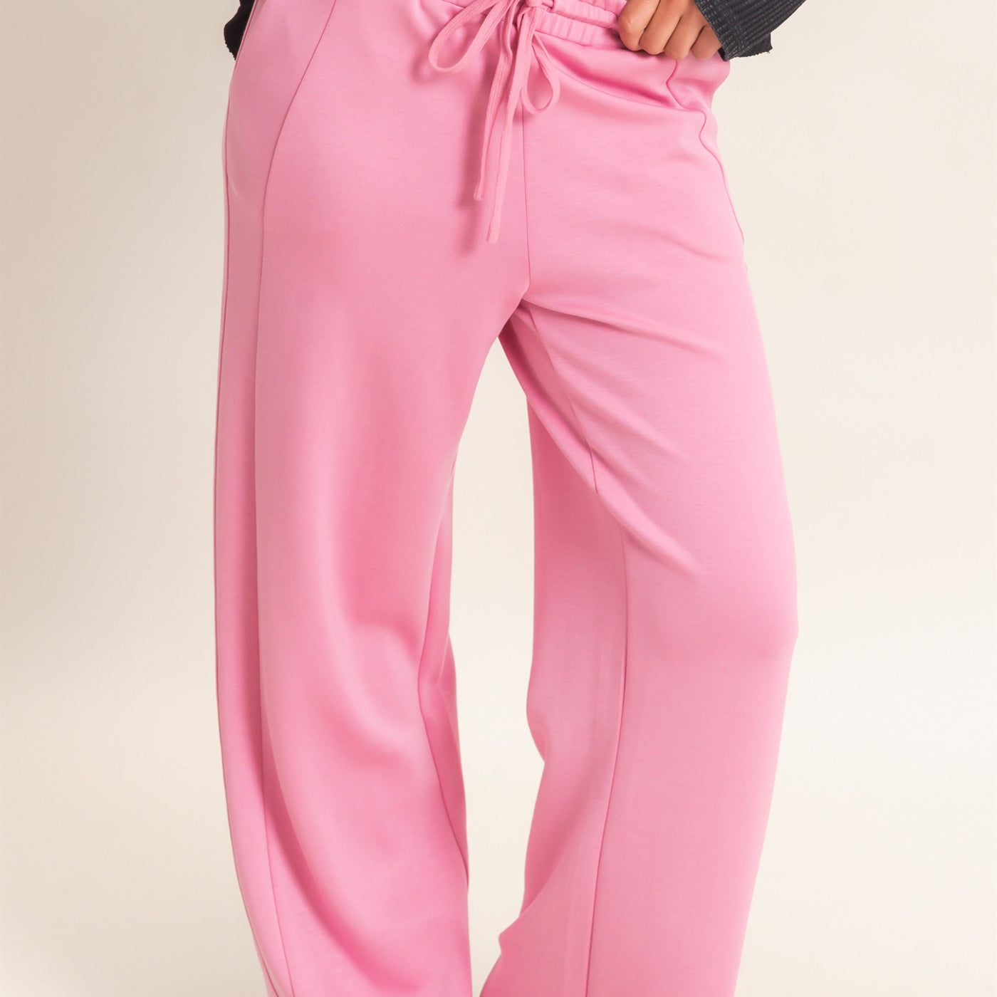 Wholesale Elastic Waist Straight Leg Pants Pants DZ26C969 PINK DOUBLE ZERO