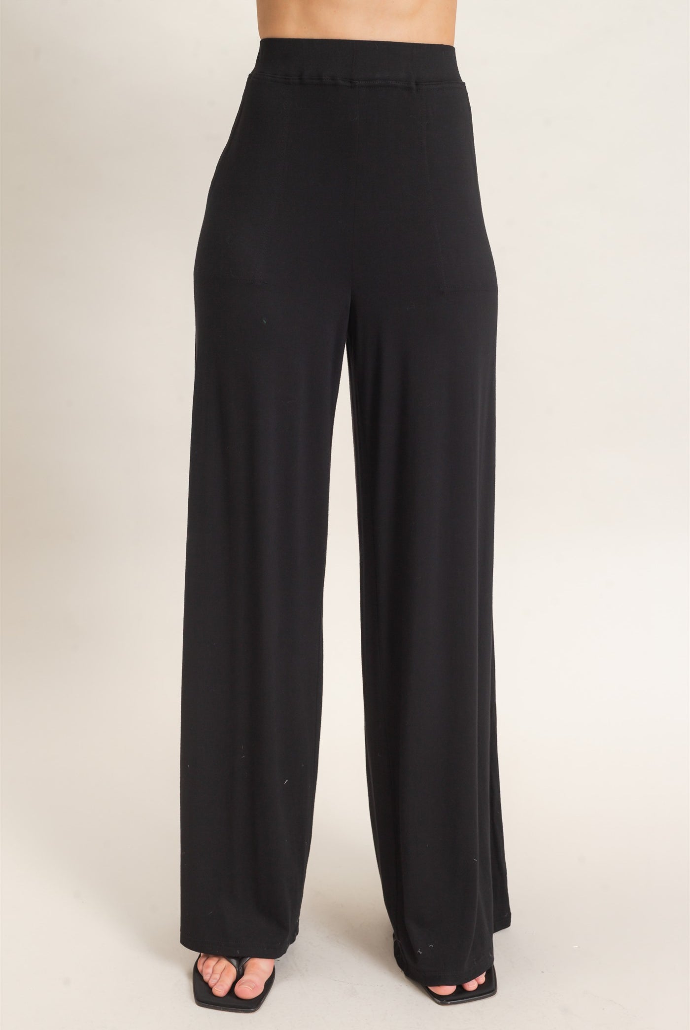 Wholesale Wide-Leg Elastic Waist Pants Pants HF26F299-D BLACK HYFVE
