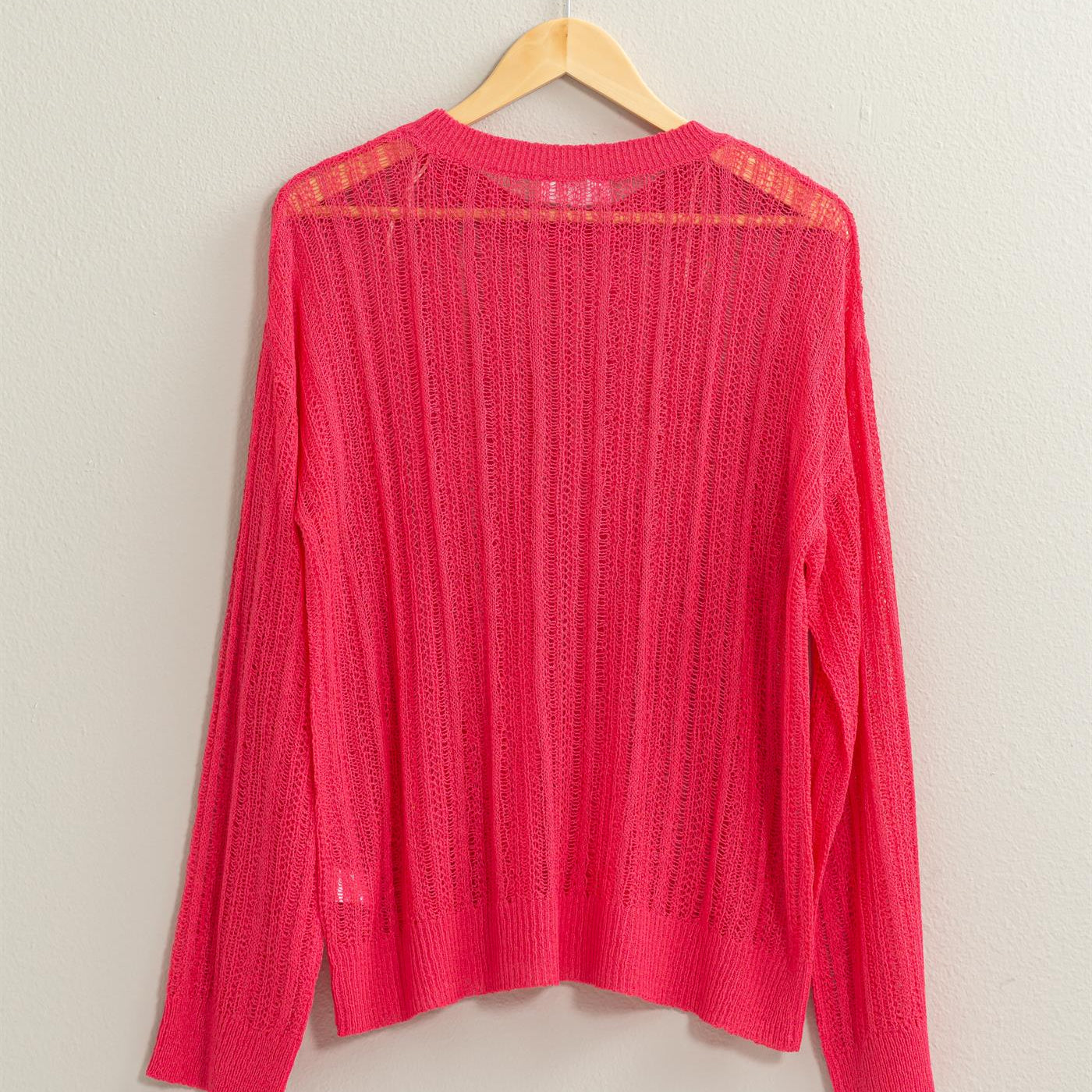 Wholesale Drop Shoulder Sweater Clothing Tops DZ24A477-D RASPBERRY DOUBLE ZERO