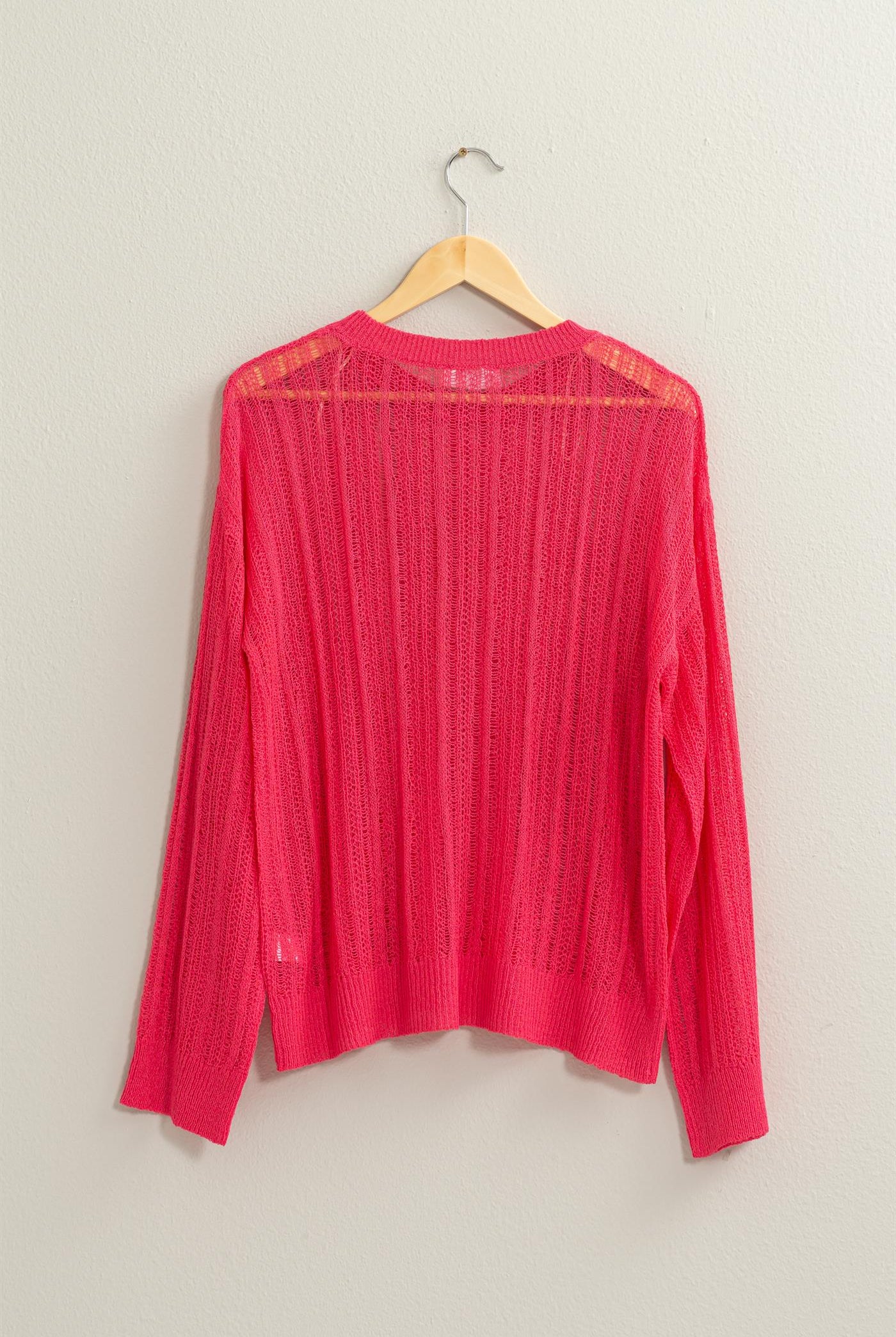 Wholesale Drop Shoulder Sweater Clothing Tops DZ24A477-D RASPBERRY DOUBLE ZERO