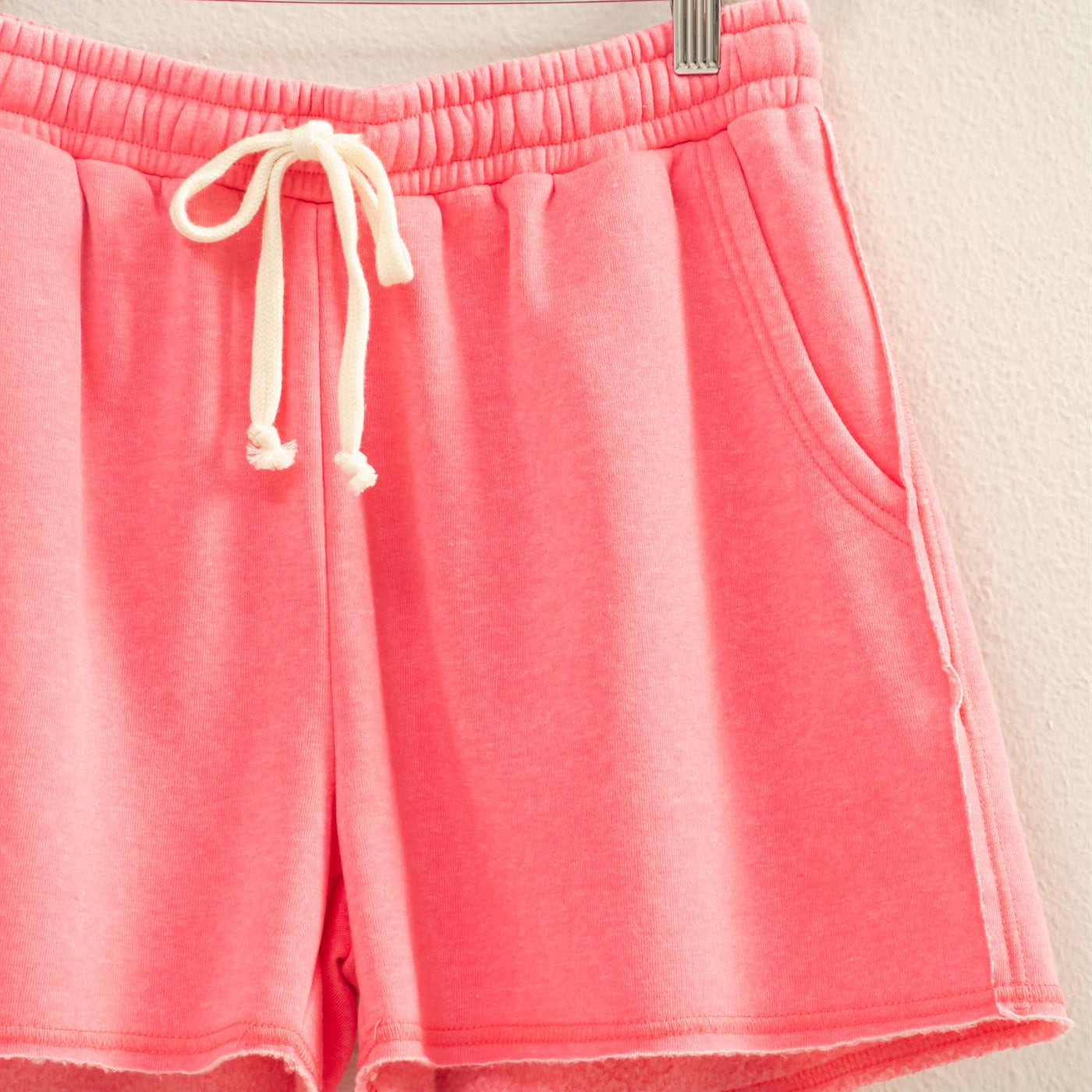 Wholesale Drawstring Burnout French Terry Shorts Shorts DZ26A328 TAFFY PINK DOUBLE ZERO