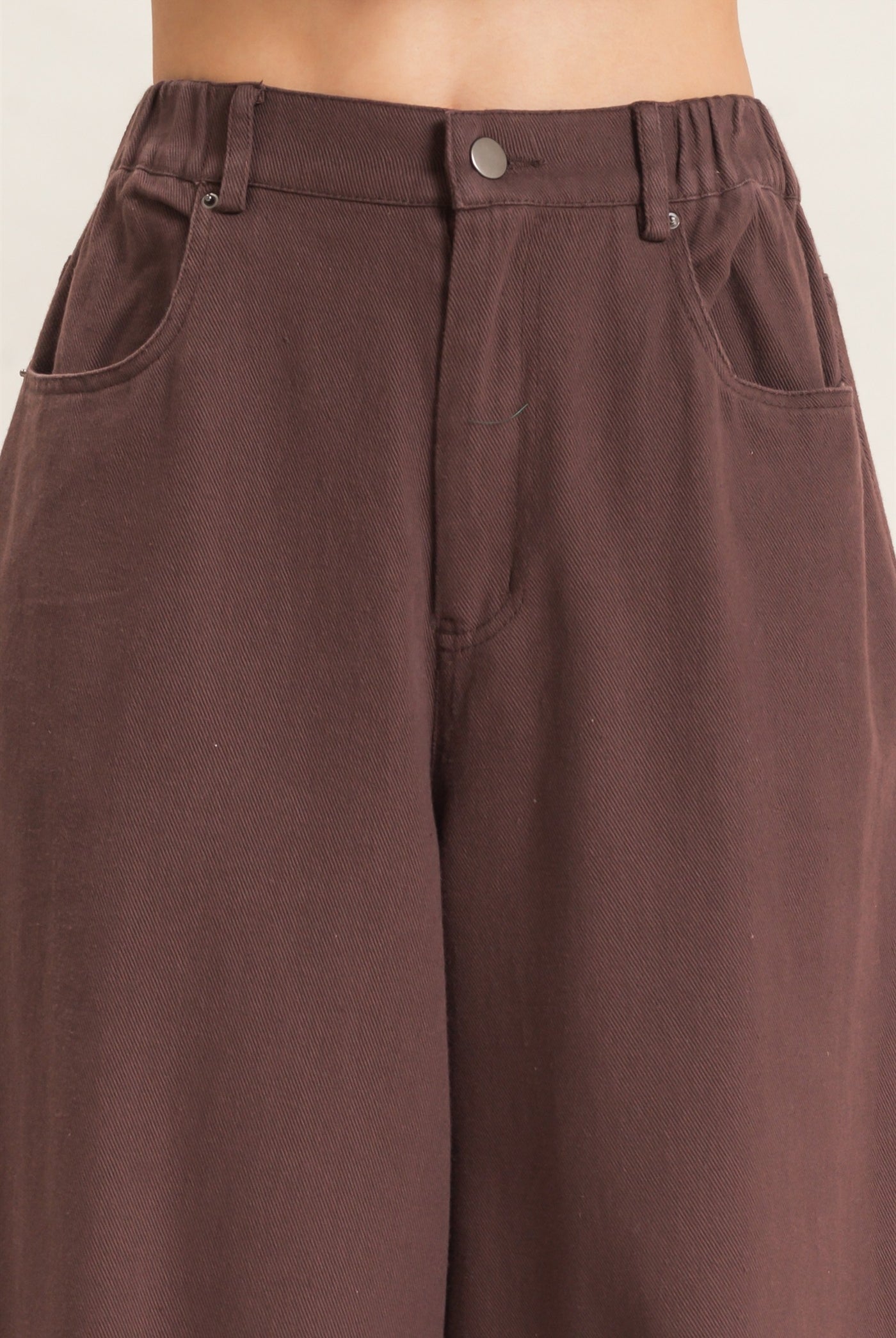 Wholesale Wide-Leg High-Rise Pants Pants HF26F222-D BROWN HYFVE