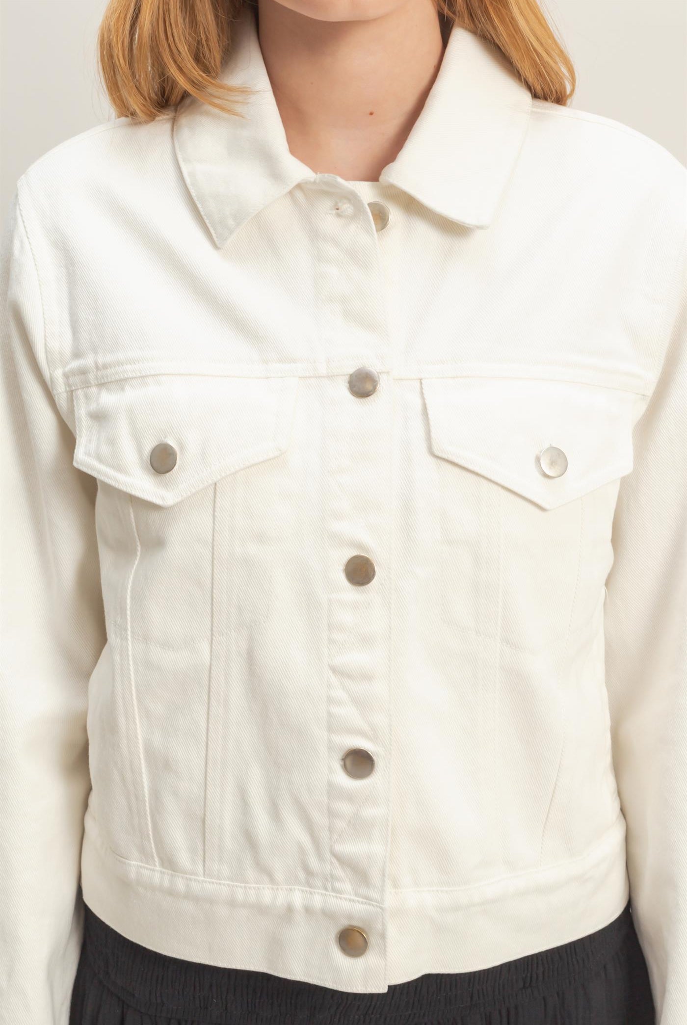 Wholesale Denim Button-Up Jacket Coats & Jackets HF26C725 WHITE HYFVE