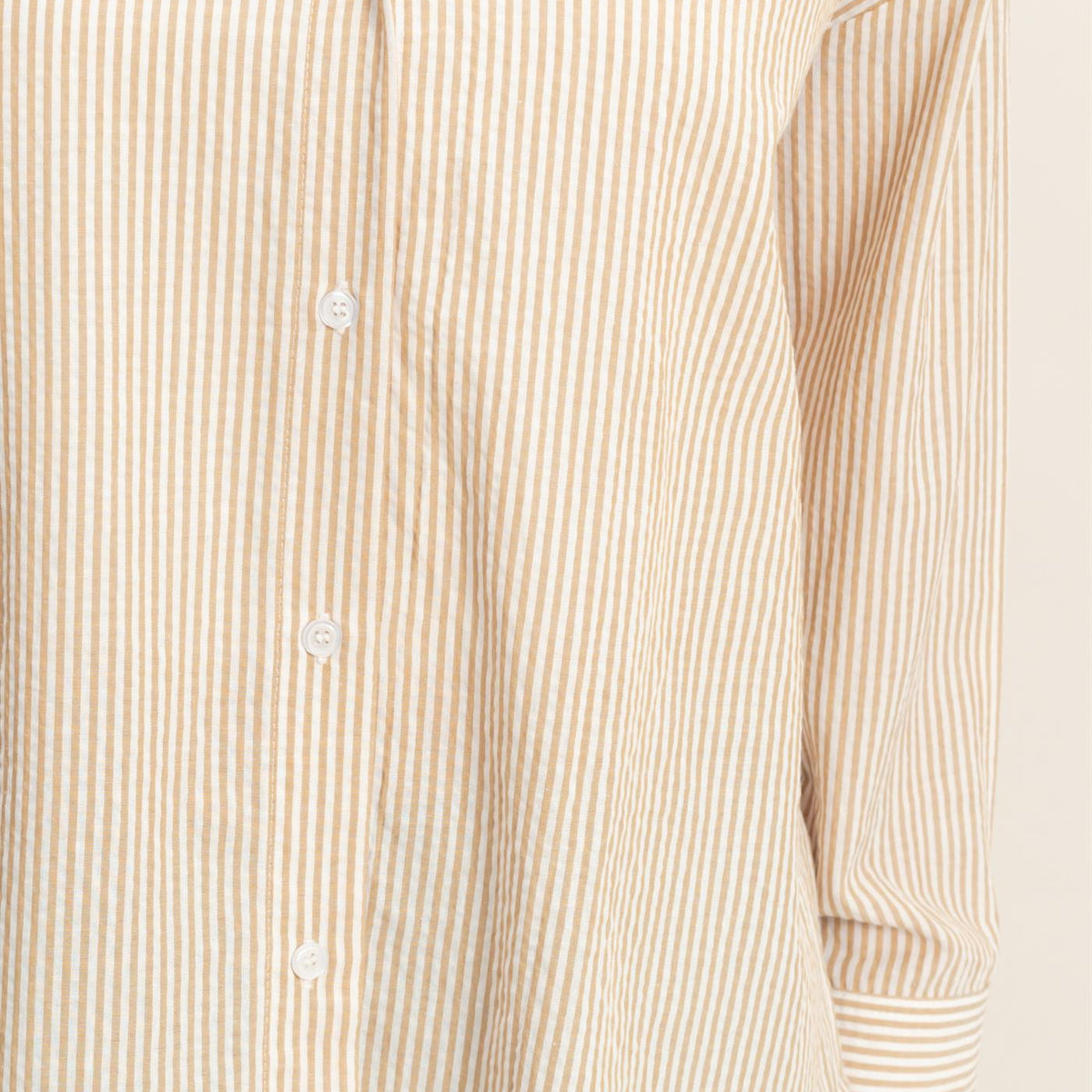 Wholesale Striped Button-Up Shirt Shirts DZ26A737 TAUPE DOUBLE ZERO