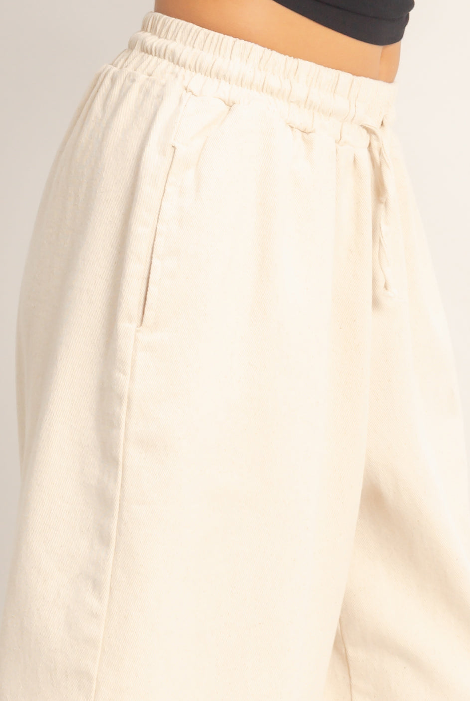 Wholesale Elastic Waistband Shorts Shorts HF26E445 OATMEAL HYFVE