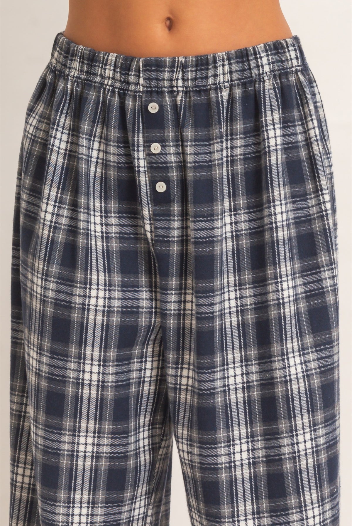Wholesale Plaid Wide-Leg Pants Pants DZ26F271 NAVY DOUBLE ZERO