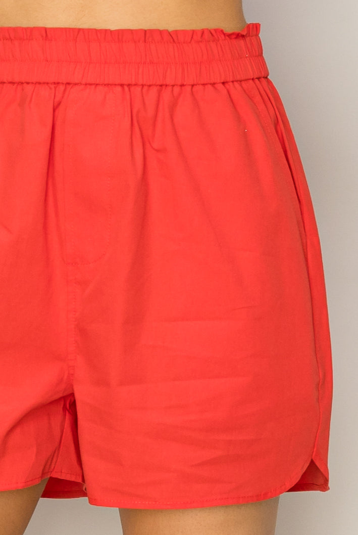 Wholesale Poplin High Waist Shorts Shorts DZ24A298 RED DOUBLE ZERO