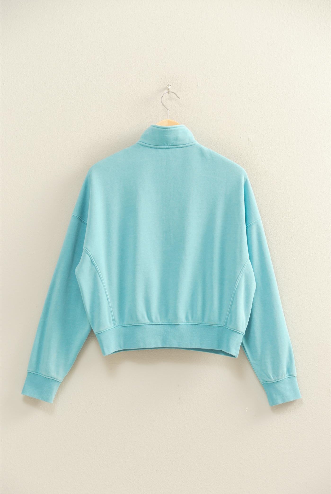 Wholesale Love This Way Half-Zip Sweatshirt Sweatshirts DZ25C908 SKY BLUE DOUBLE ZERO