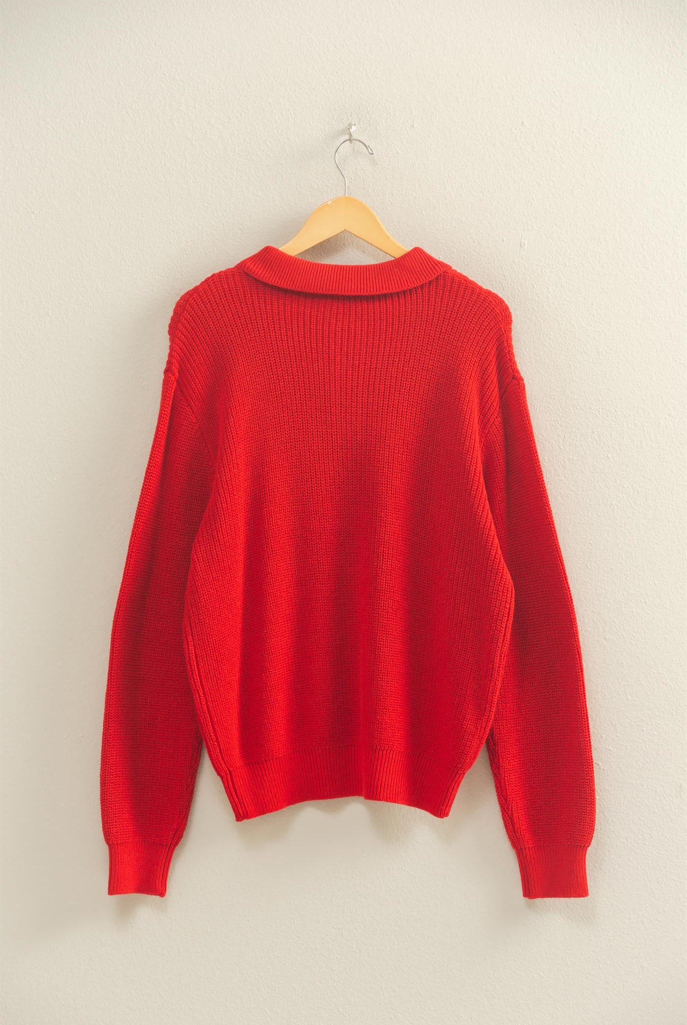 Wholesale Oversized Collar Sweater Sweaters DZ25E823 RED DOUBLE ZERO