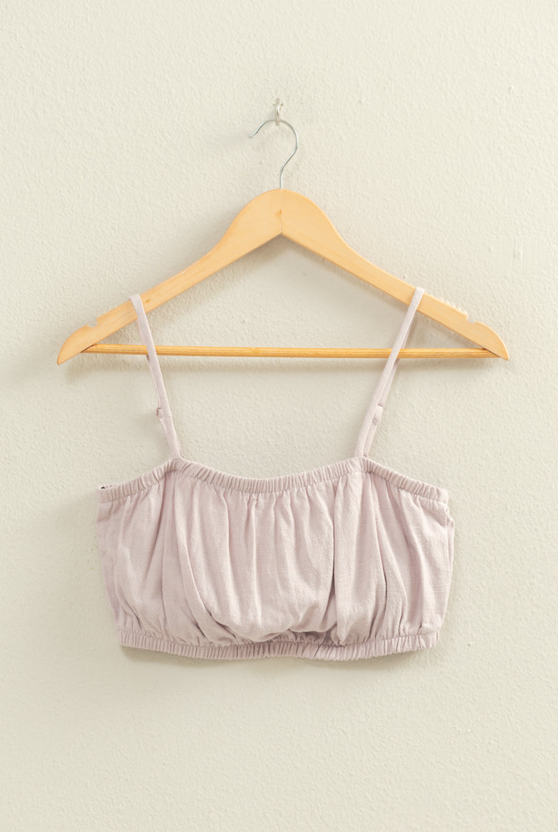 Wholesale Cami Bandeau Crop Top Clothing Tops DZ22C556 PASTEL VIOLET DOUBLE ZERO