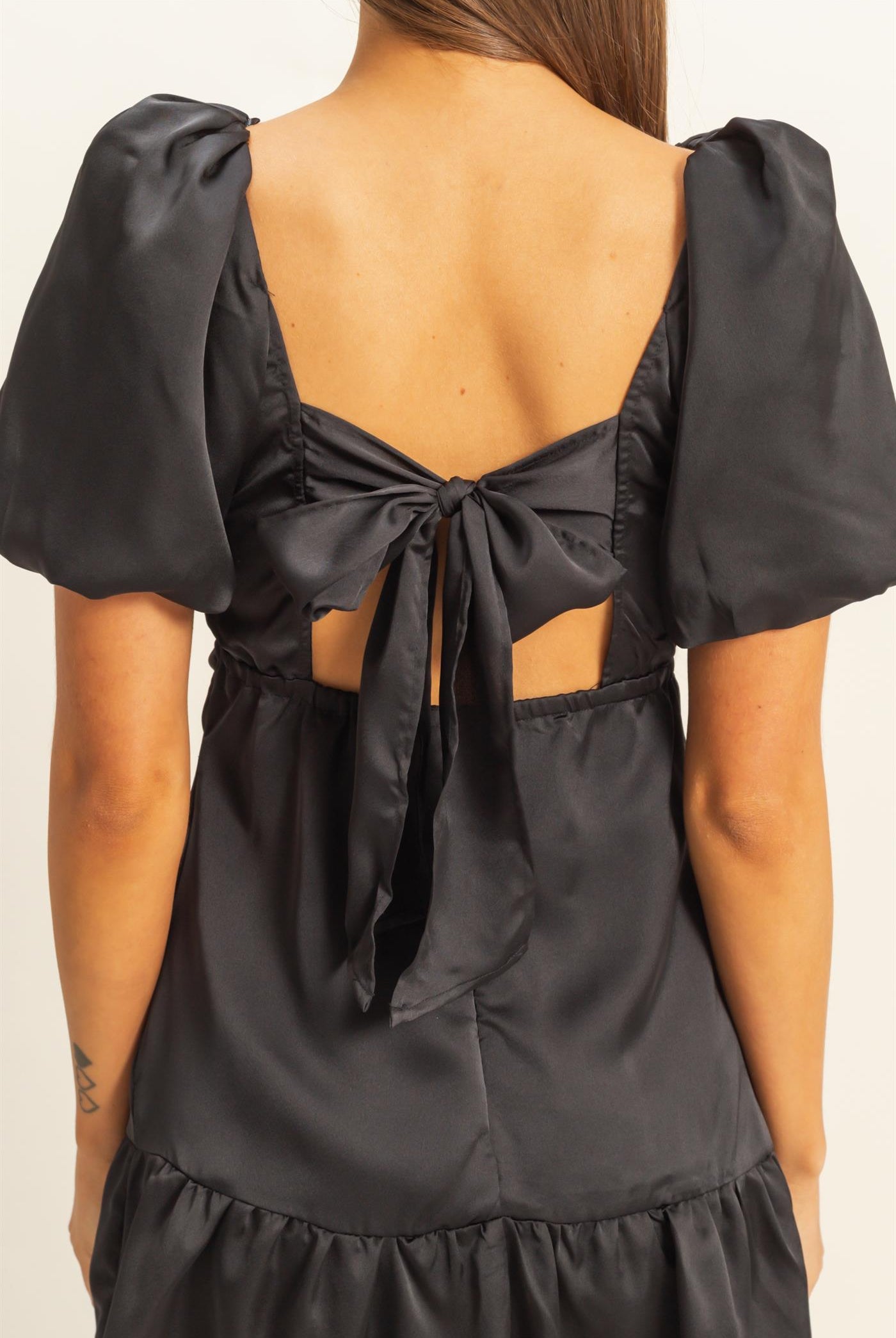 Wholesale Ruched Mini Dress Dresses HF22C741 BLACK HYFVE