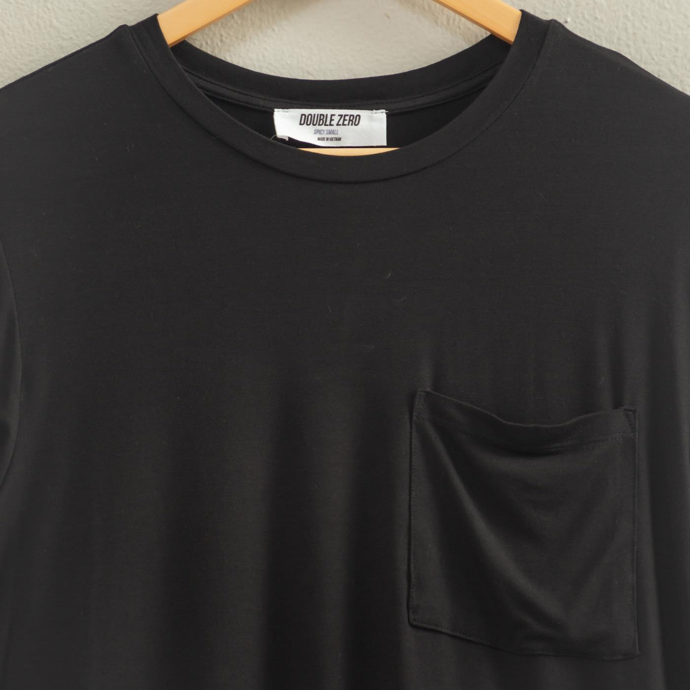 Wholesale Classic Crew Neck Short Sleeve Pocket Top T-Shirts DZ25C922 BLACK DOUBLE ZERO