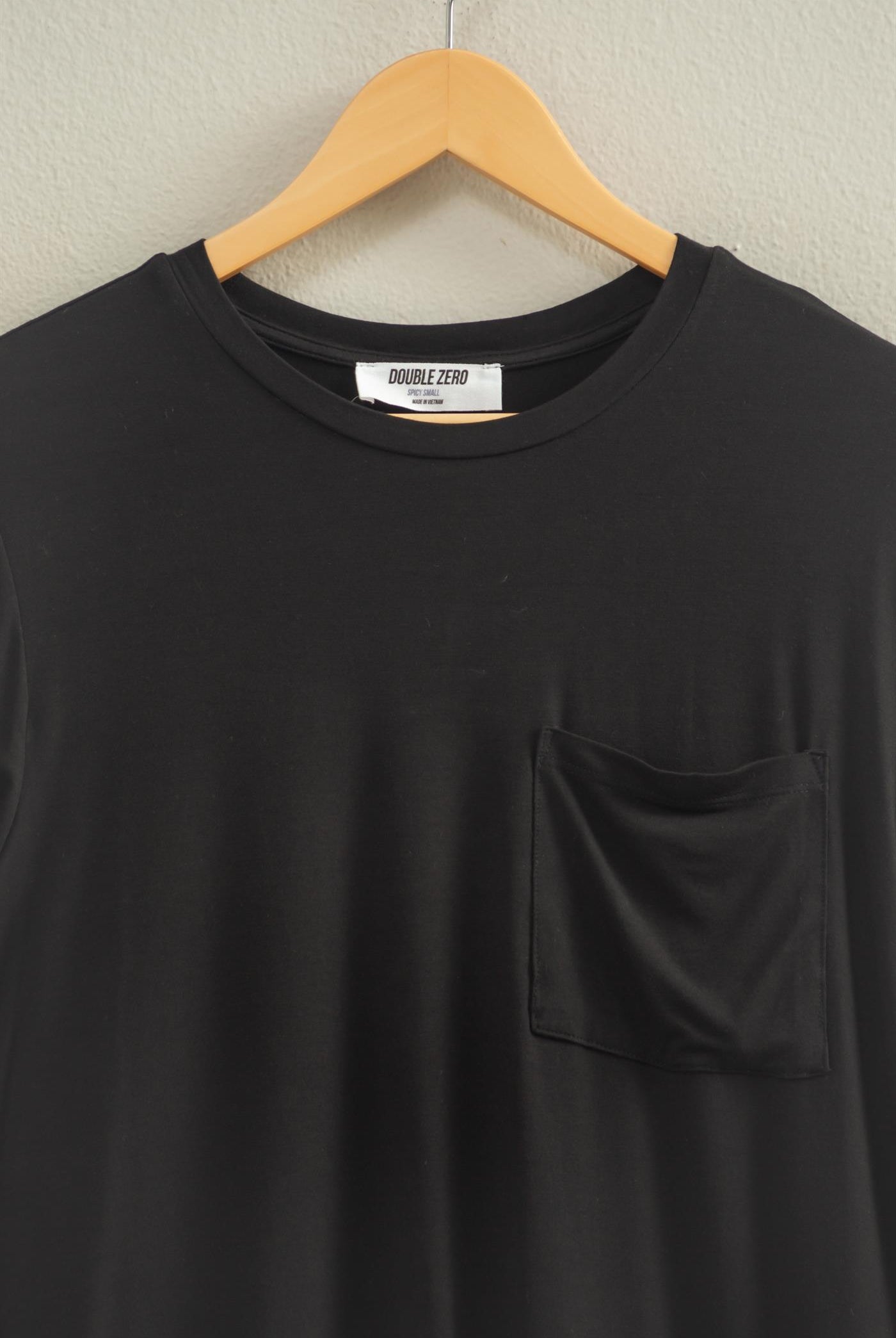 Wholesale Classic Crew Neck Short Sleeve Pocket Top T-Shirts DZ25C922 BLACK DOUBLE ZERO