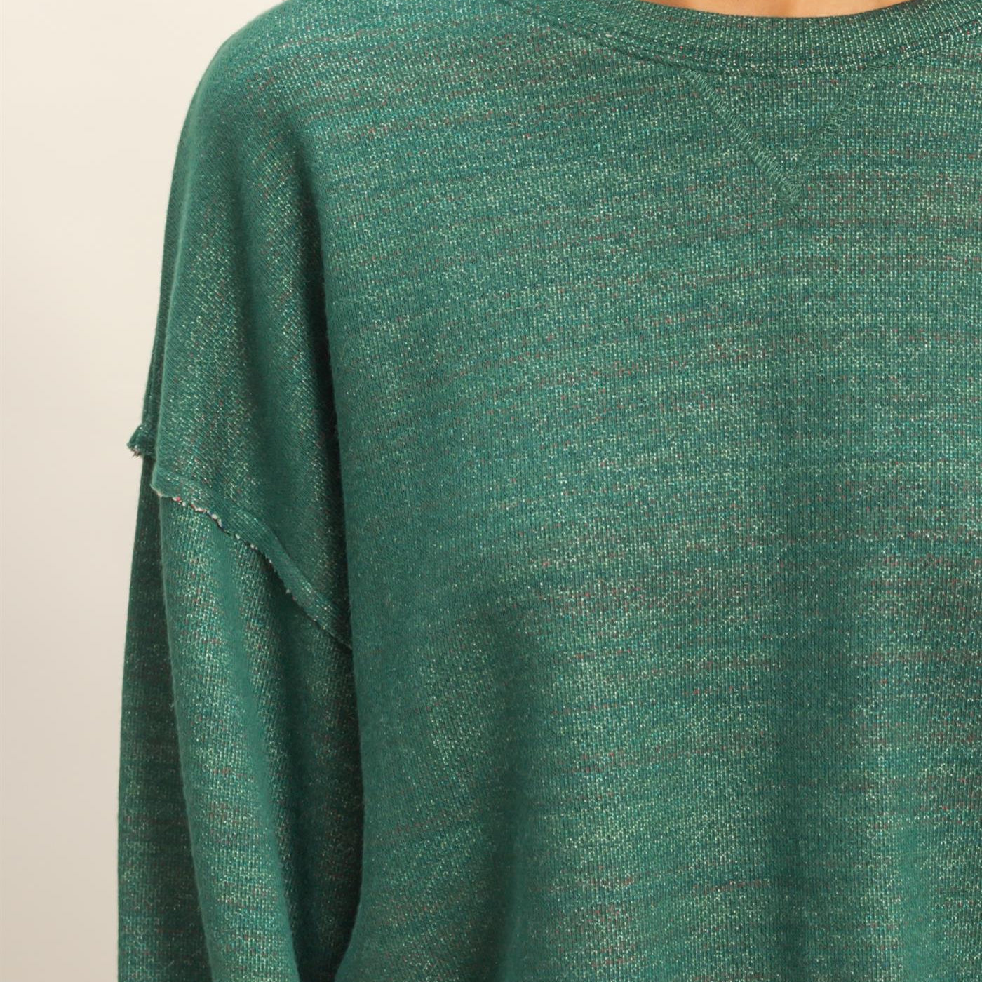 Wholesale Drop-Shoulder Cropped Top Clothing Tops DZ22G906 HUNTER GREEN DOUBLE ZERO