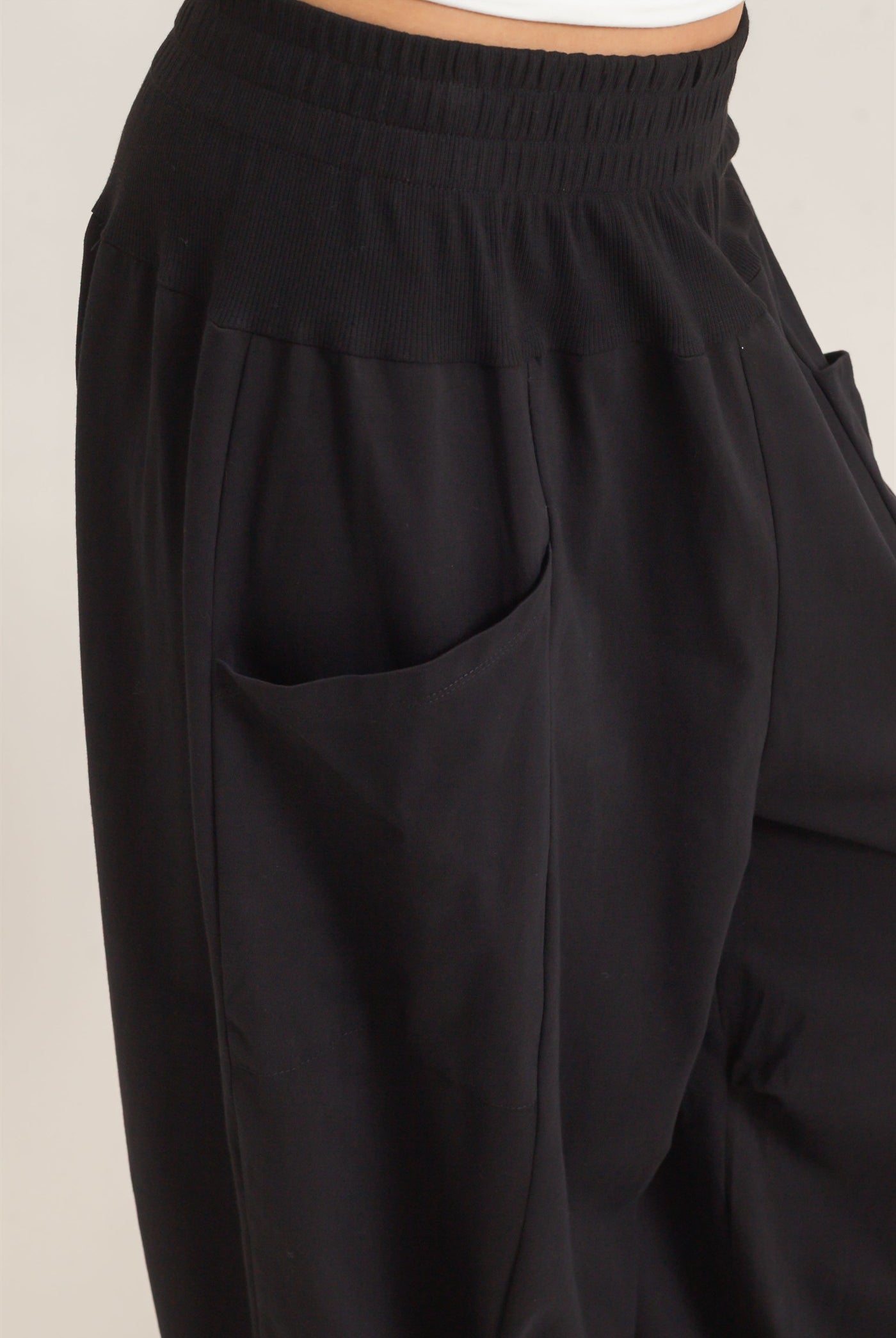 Wholesale Elastic Waistband Jogger Pants Joggers HF26F295 BLACK HYFVE