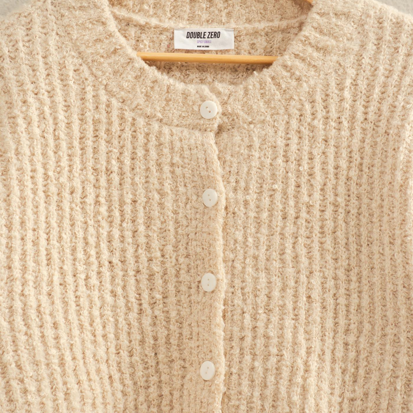 Wholesale Fluffy Knit Button-Up Cardigan Sweater Cardigans DZ25E592 ALPACA DOUBLE ZERO