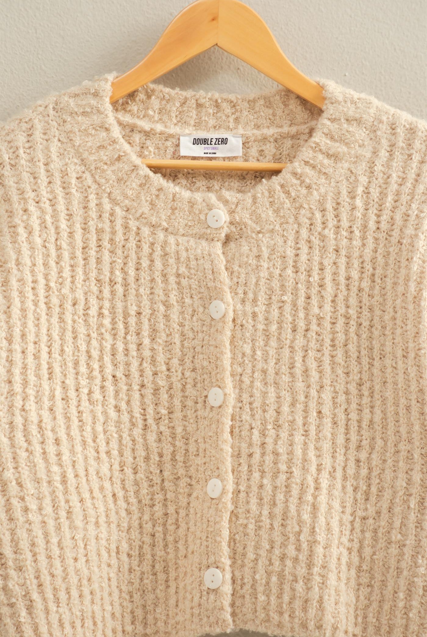 Wholesale Fluffy Knit Button-Up Cardigan Sweater Cardigans DZ25E592 ALPACA DOUBLE ZERO