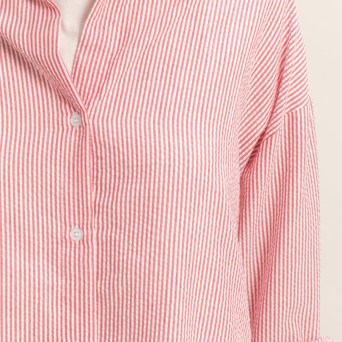 Wholesale Striped Button-Up Shirt Shirts DZ26A737 RED DOUBLE ZERO