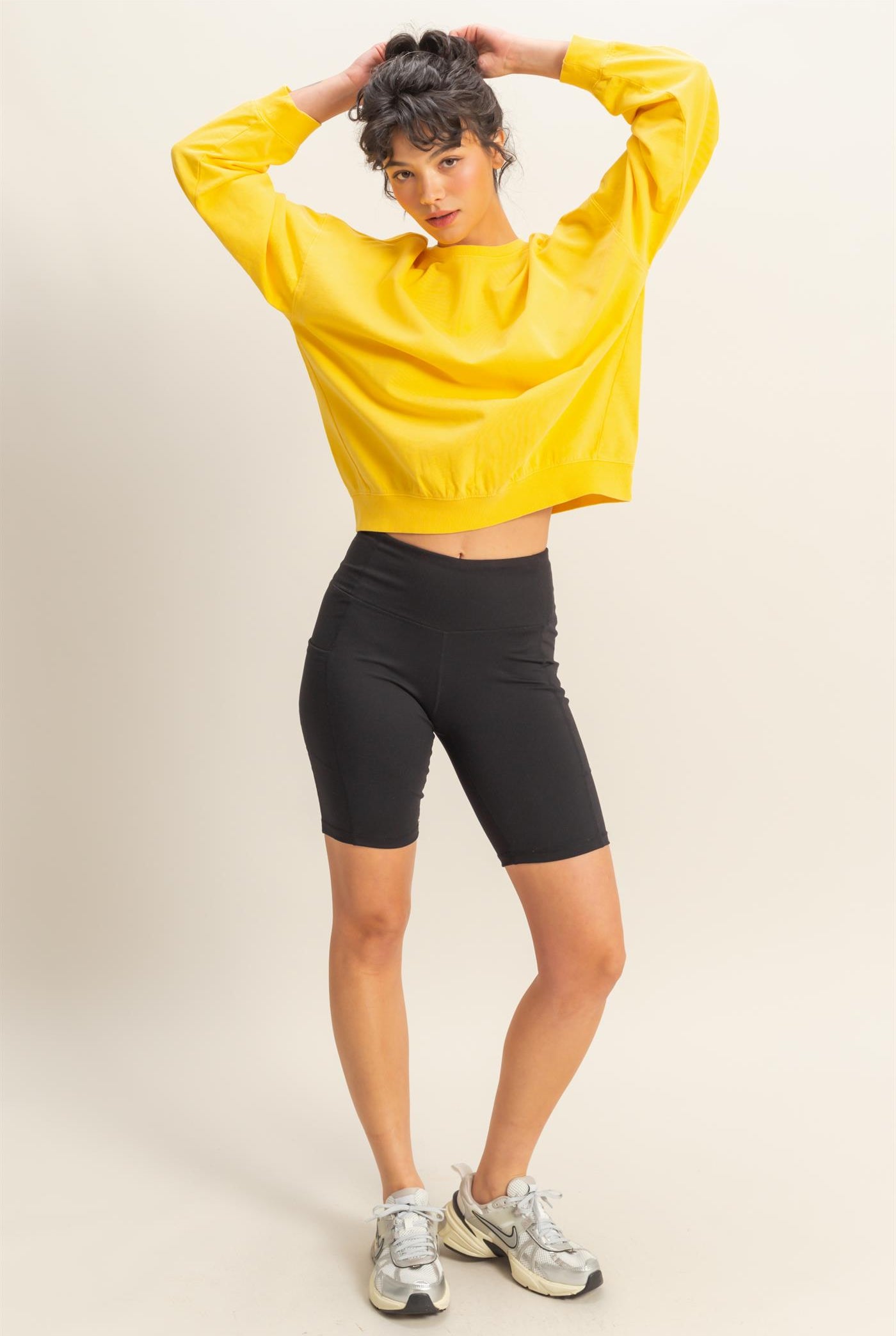 Wholesale Warm Long Sleeve French Terry Sweatshirt Sweatshirts DZ25C733 SUNFLOWER HYFVE