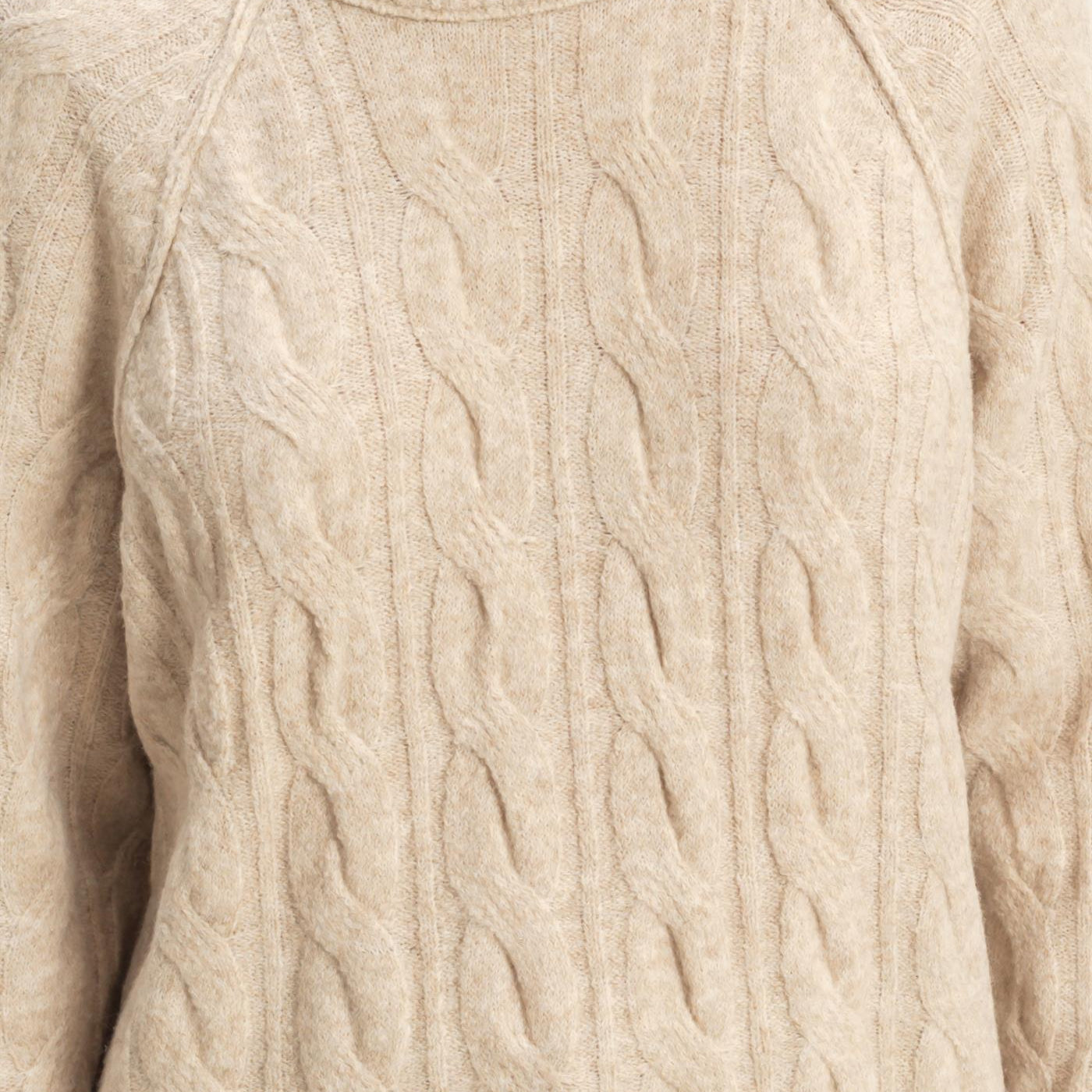 Wholesale Crew Neck Cable Knit Sweater Pullover Sweaters DZ25E957 LIGHT TAUPE HYFVE