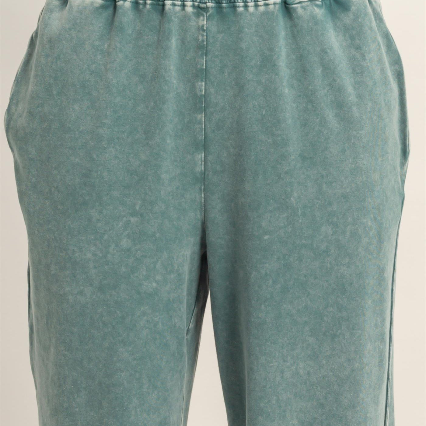 Wholesale Rolled Sleeve Wrap-Front Crop Top And Jogger Set Clothing DZ26A172-SET DARK TEAL DOUBLE ZERO