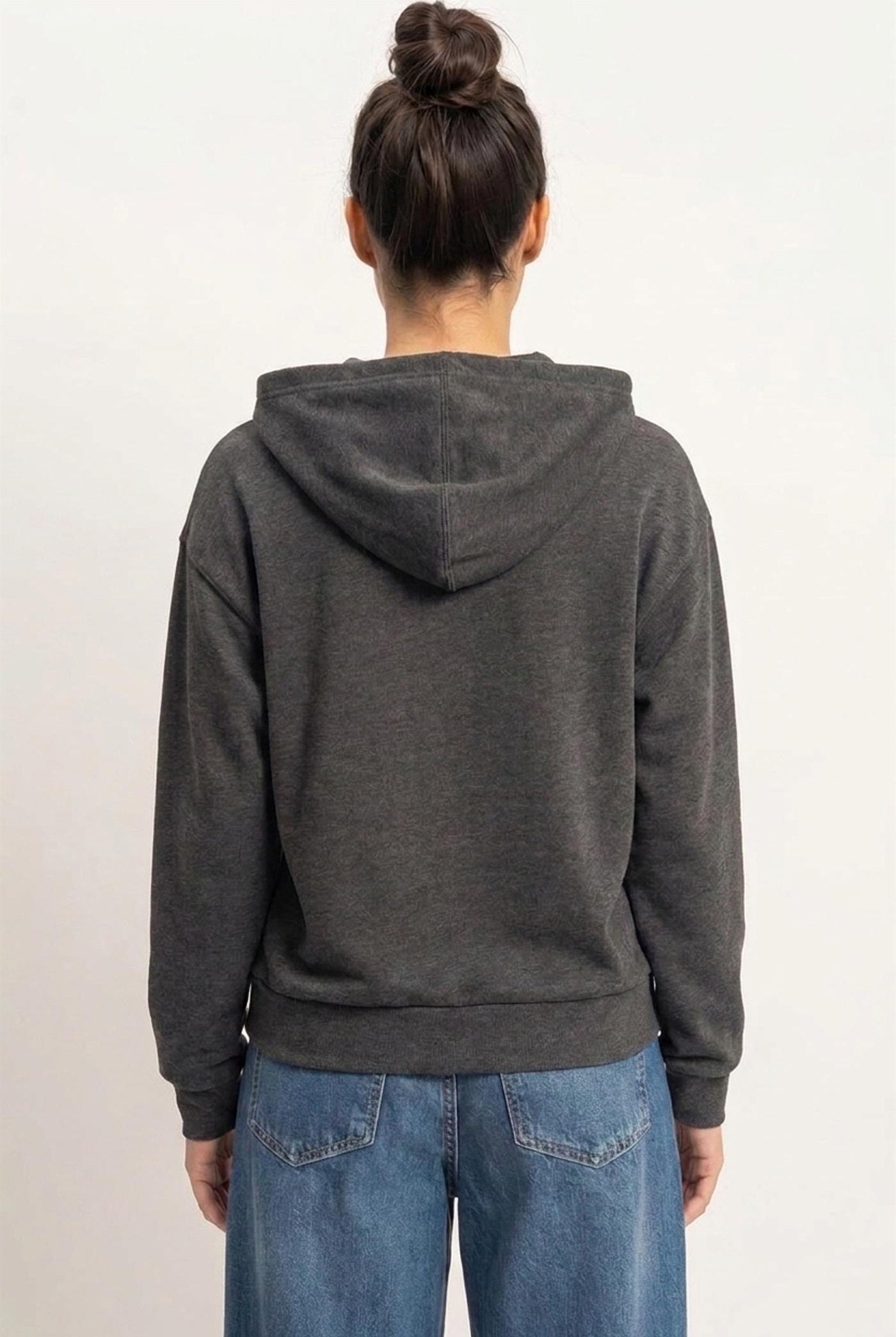 Wholesale Long Sleeve Hoodie With Kangaroo Pocket Hoodies DZ26F276 BLACK DOUBLE ZERO