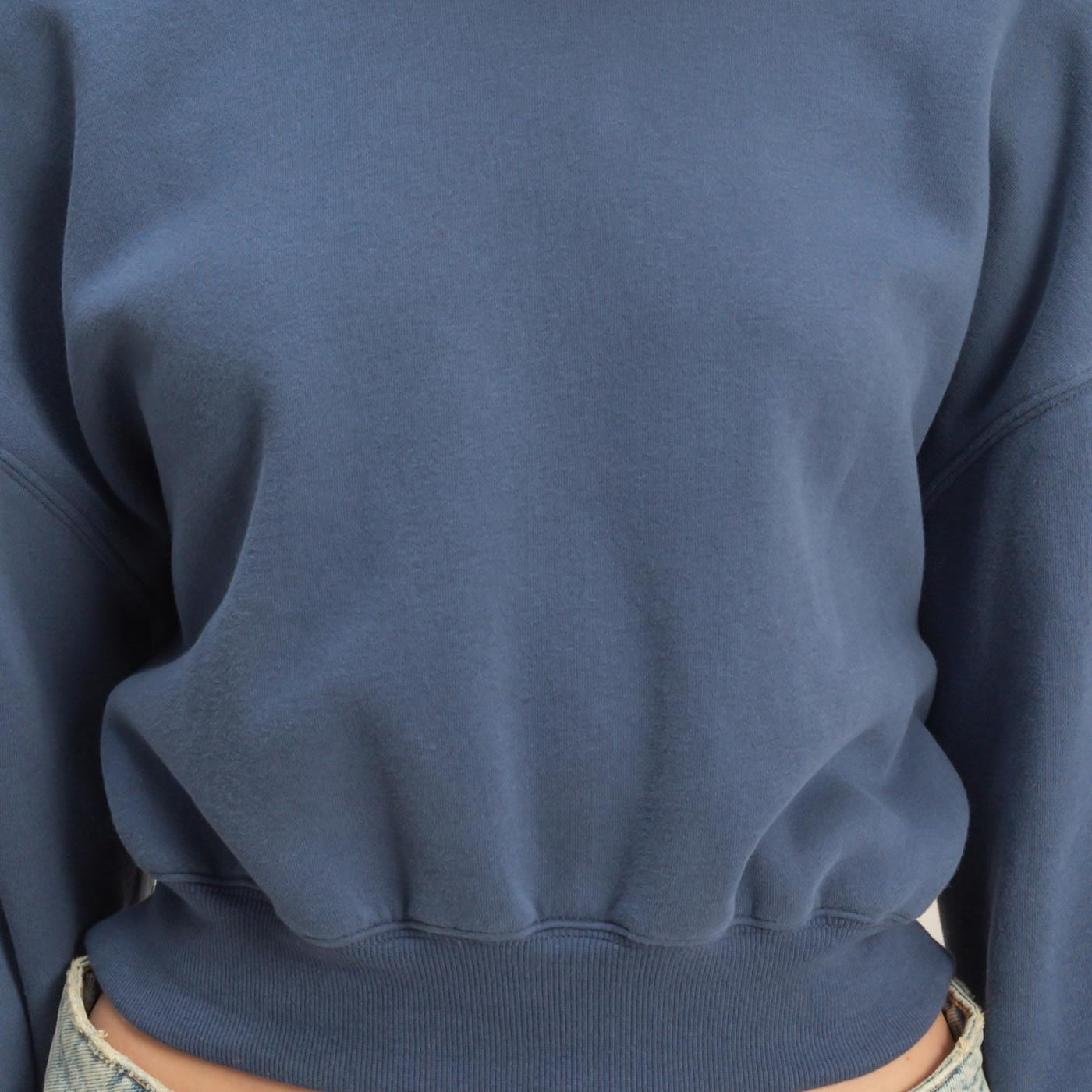 Wholesale Everyday Long Sleeve Cropped Sweatshirt Sweatshirts DZ25E415 DUSTY NAVY DOUBLE ZERO