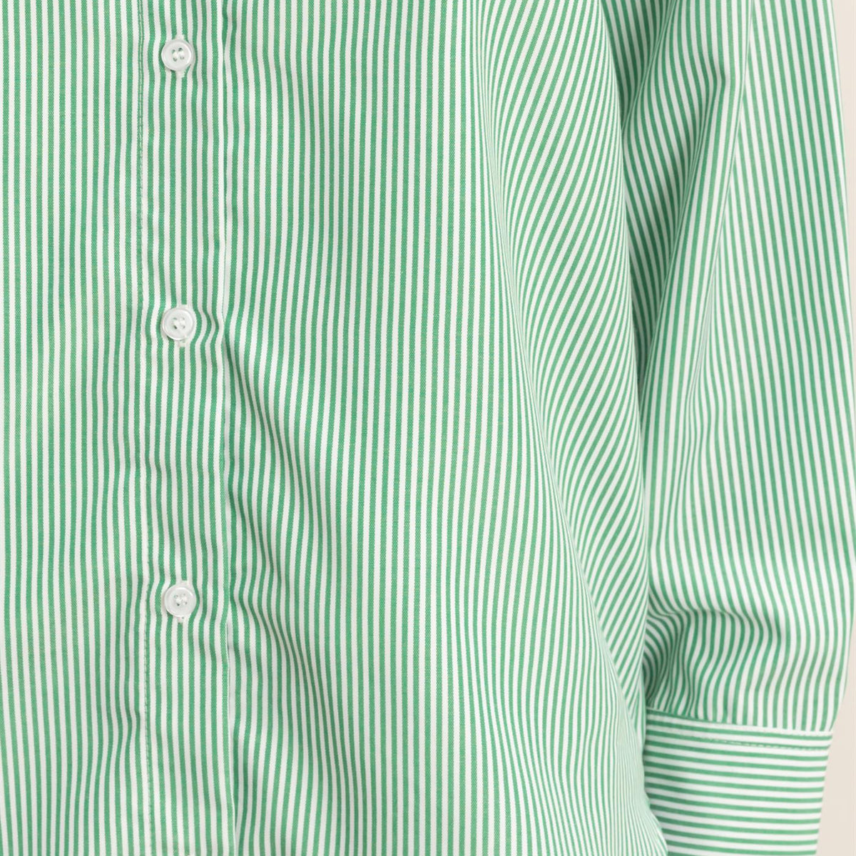 Wholesale Striped Button-Up Shirt Shirts DZ26A737 GREEN DOUBLE ZERO
