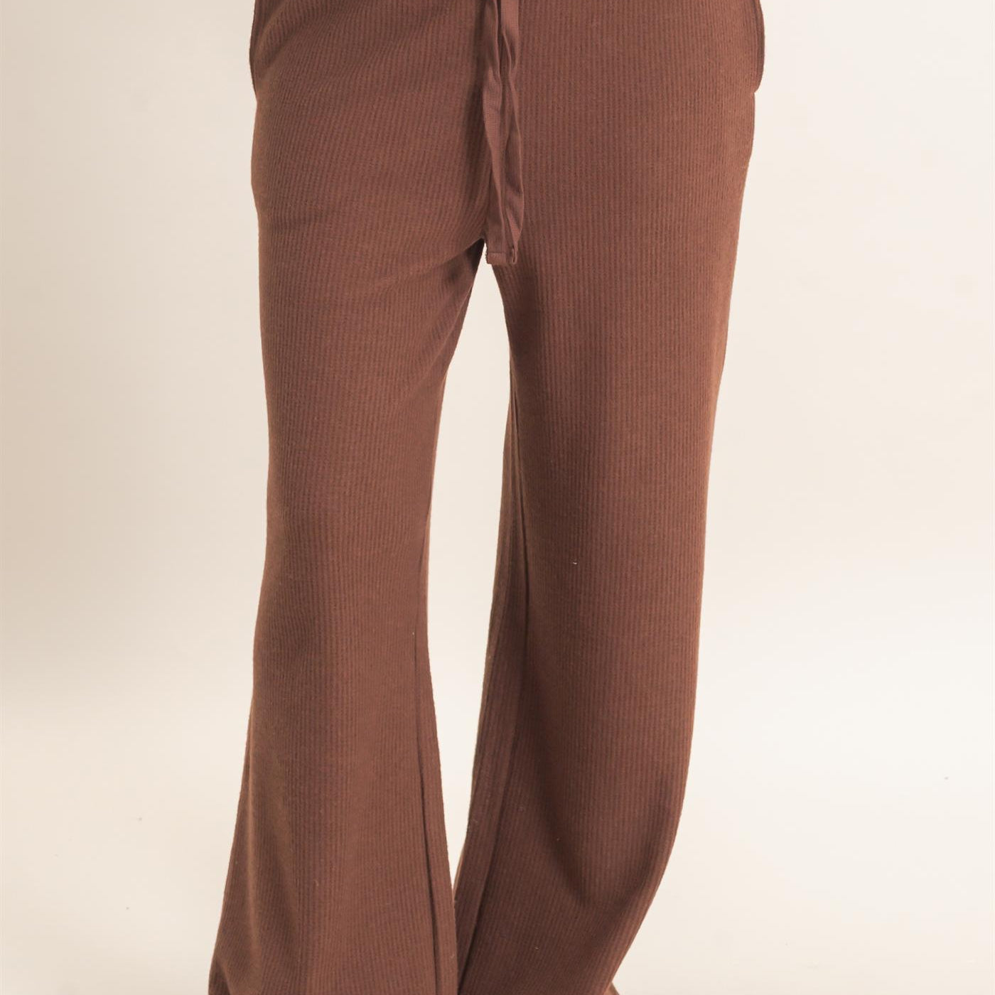 Wholesale Brushed Waffle Drawstring Pants Pants DZ26F313 DARK BROWN DOUBLE ZERO