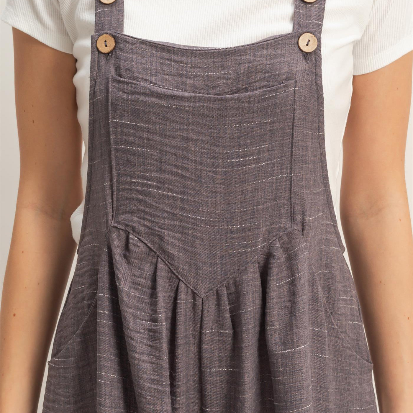 Wholesale Wide Leg Overall Jumpsuit Clothing HF26C322 CHARCOAL HYFVE