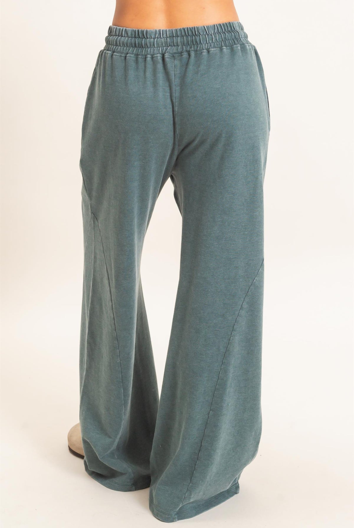Wholesale Mineral Washed Wide Leg Pants Pants DZ26F082 DARK GREEN DOUBLE ZERO