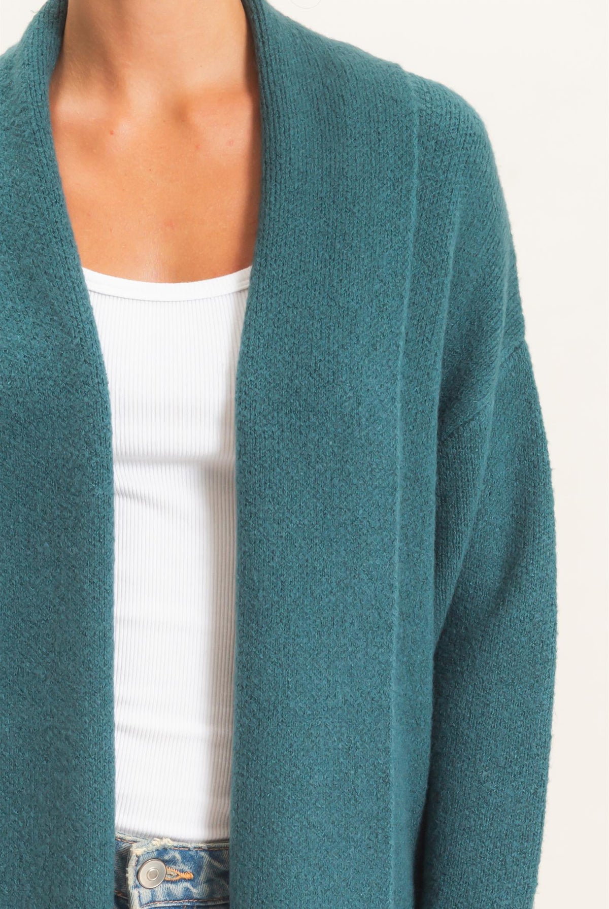 Wholesale Duster Cardigan Sweaters DZ26E267 DARK TEAL DOUBLE ZERO