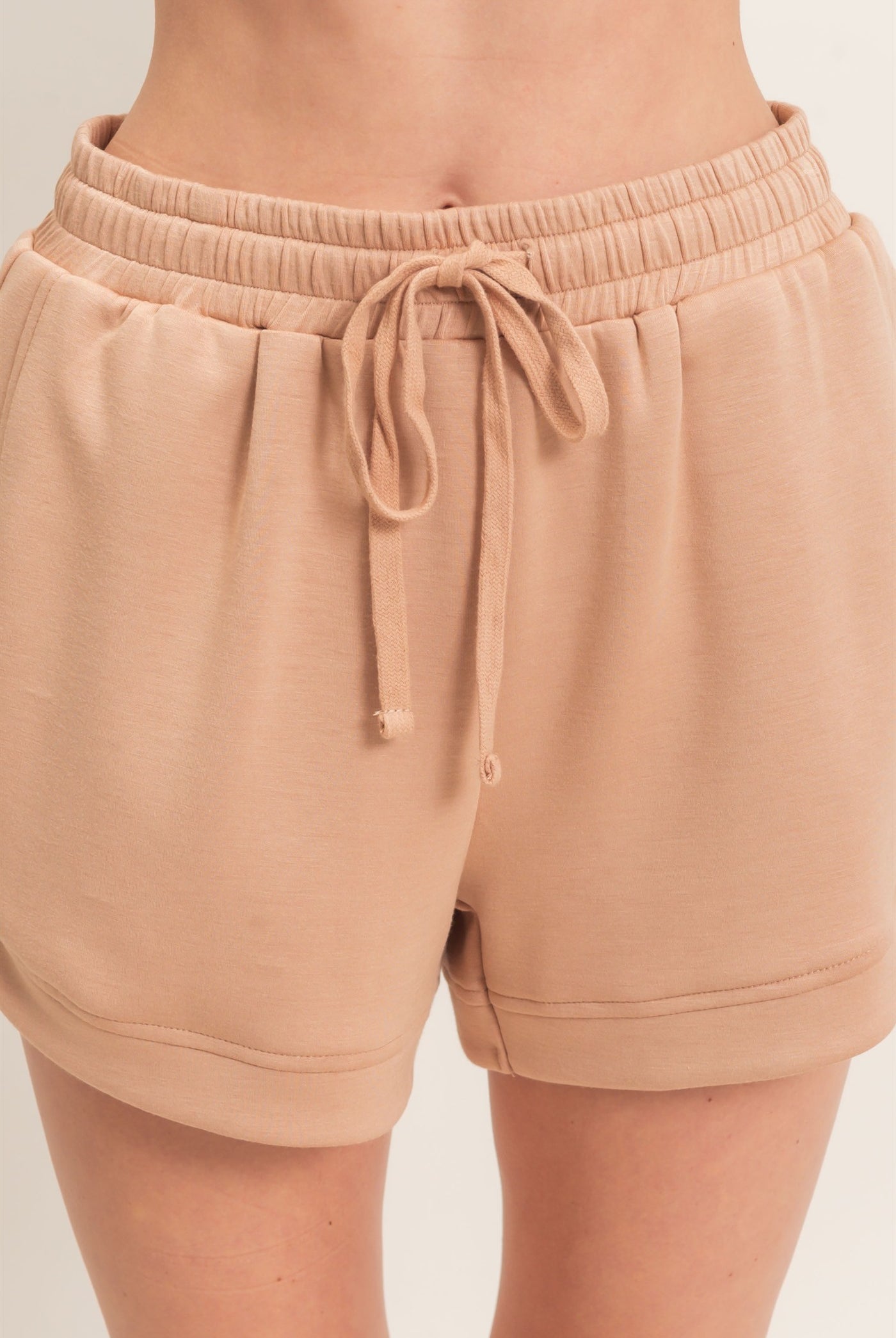 Wholesale Elastic Waistband Shorts Shorts DZ26C973 DARK TAUPE HYFVE