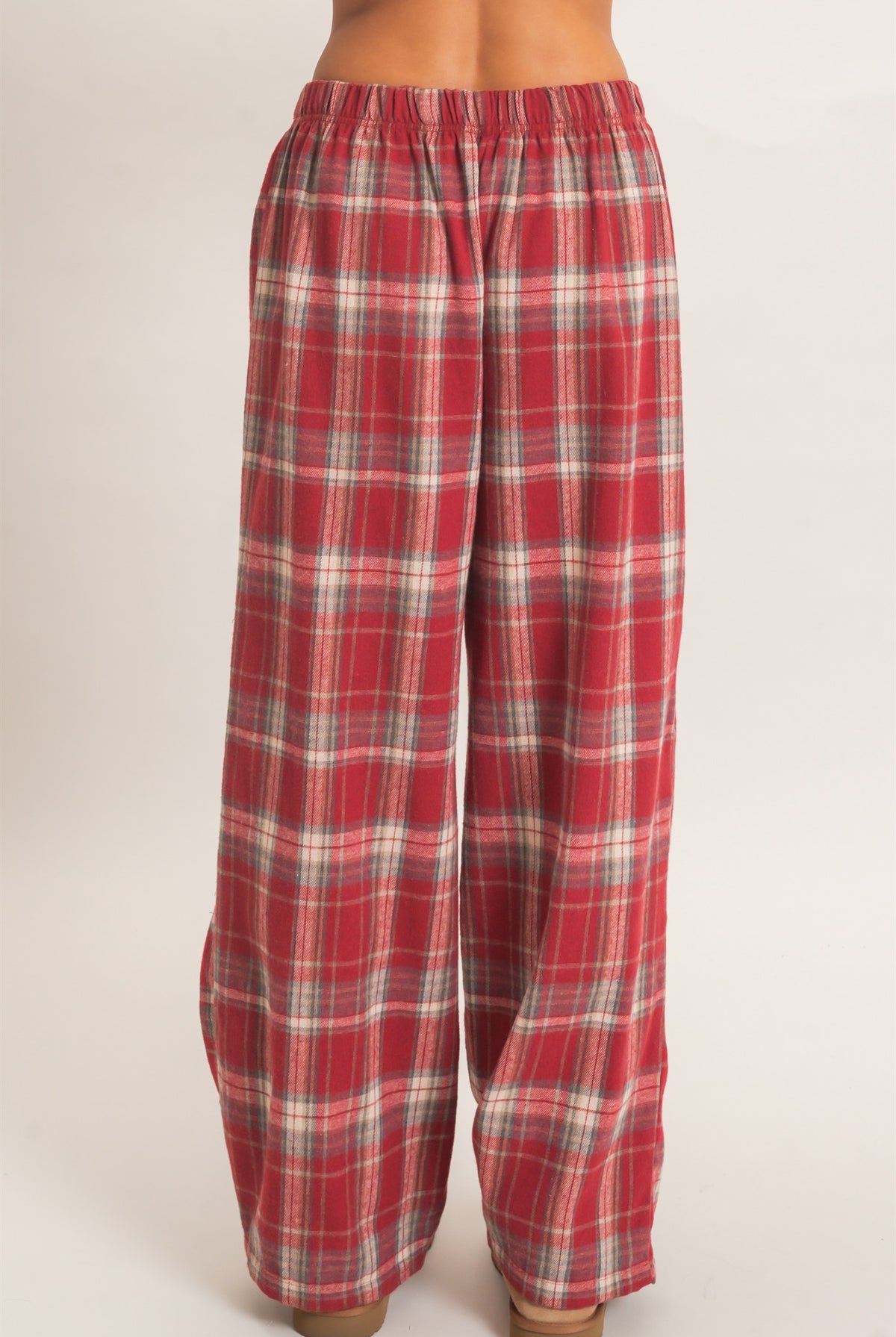 Wholesale Plaid Wide-Leg Pants Pants DZ26F271 RED DOUBLE ZERO
