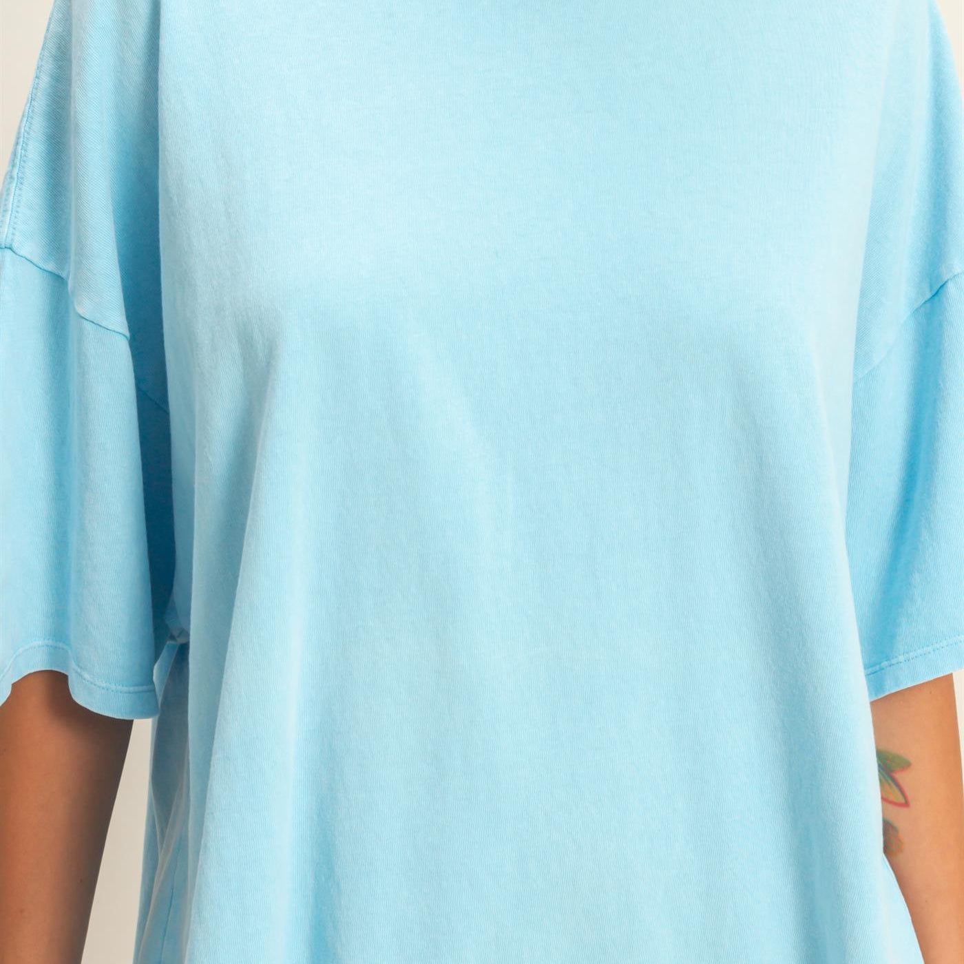 Wholesale Oversized Mineral Wash T-Shirt T-Shirts DZ26A031 BLUE DOUBLE ZERO