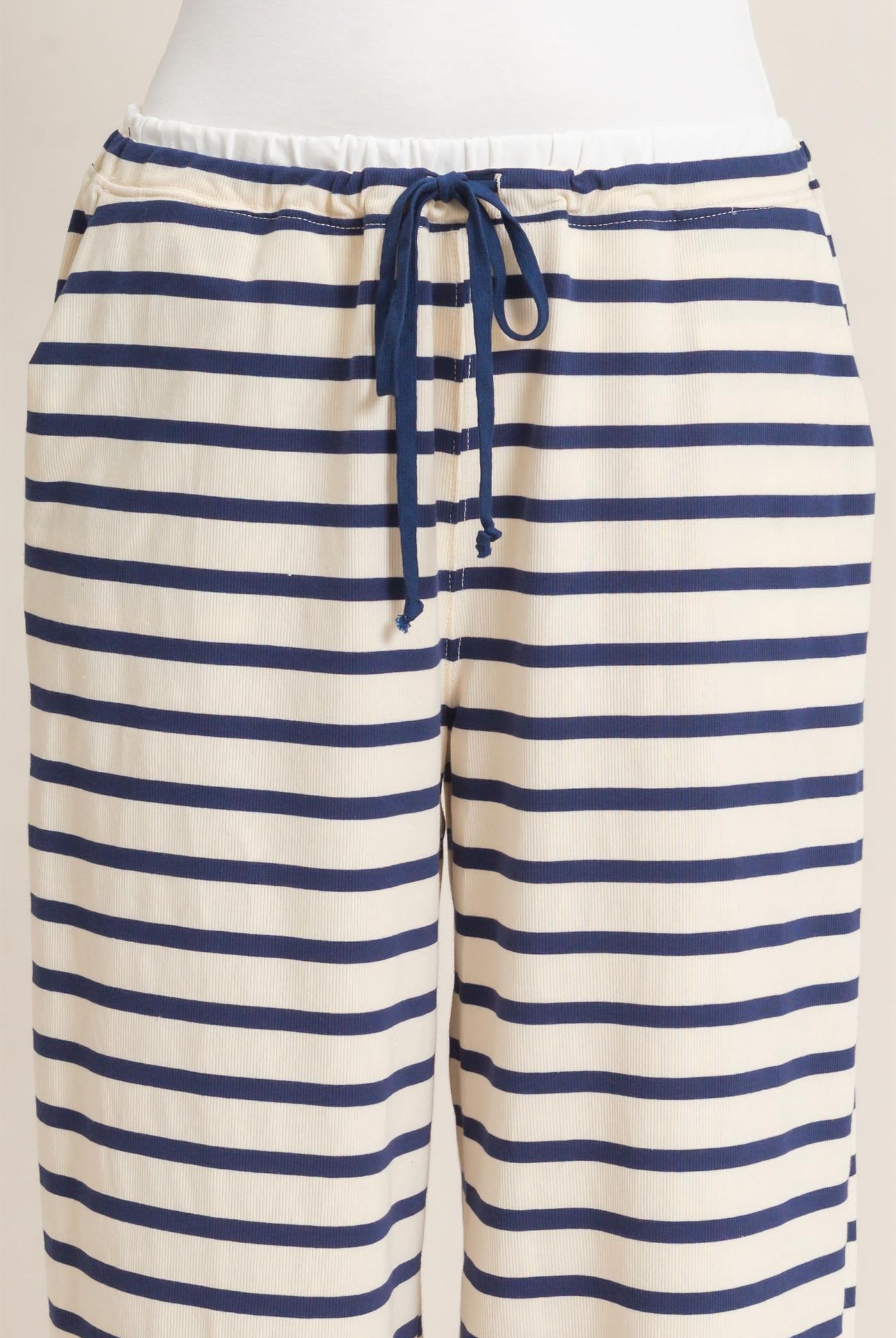 Wholesale Striped Wide-Leg Pants Pants HF26F229-D NAVY/CREAM HYFVE
