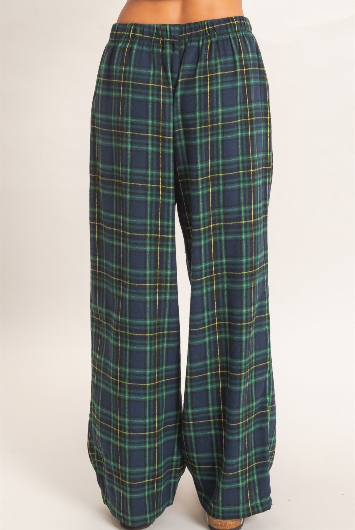 Wholesale Plaid Wide-Leg Pants Pants DZ26F271 GREEN DOUBLE ZERO