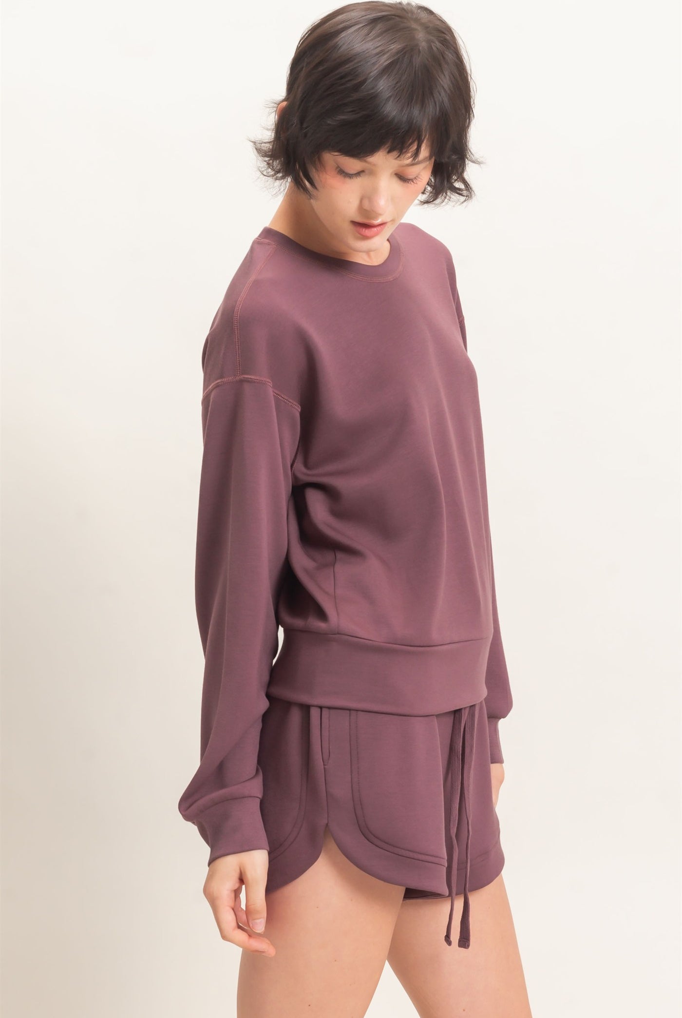 Wholesale Crew Neck Sweatshirt Sweatshirts DZ26C966 COCOA DOUBLE ZERO